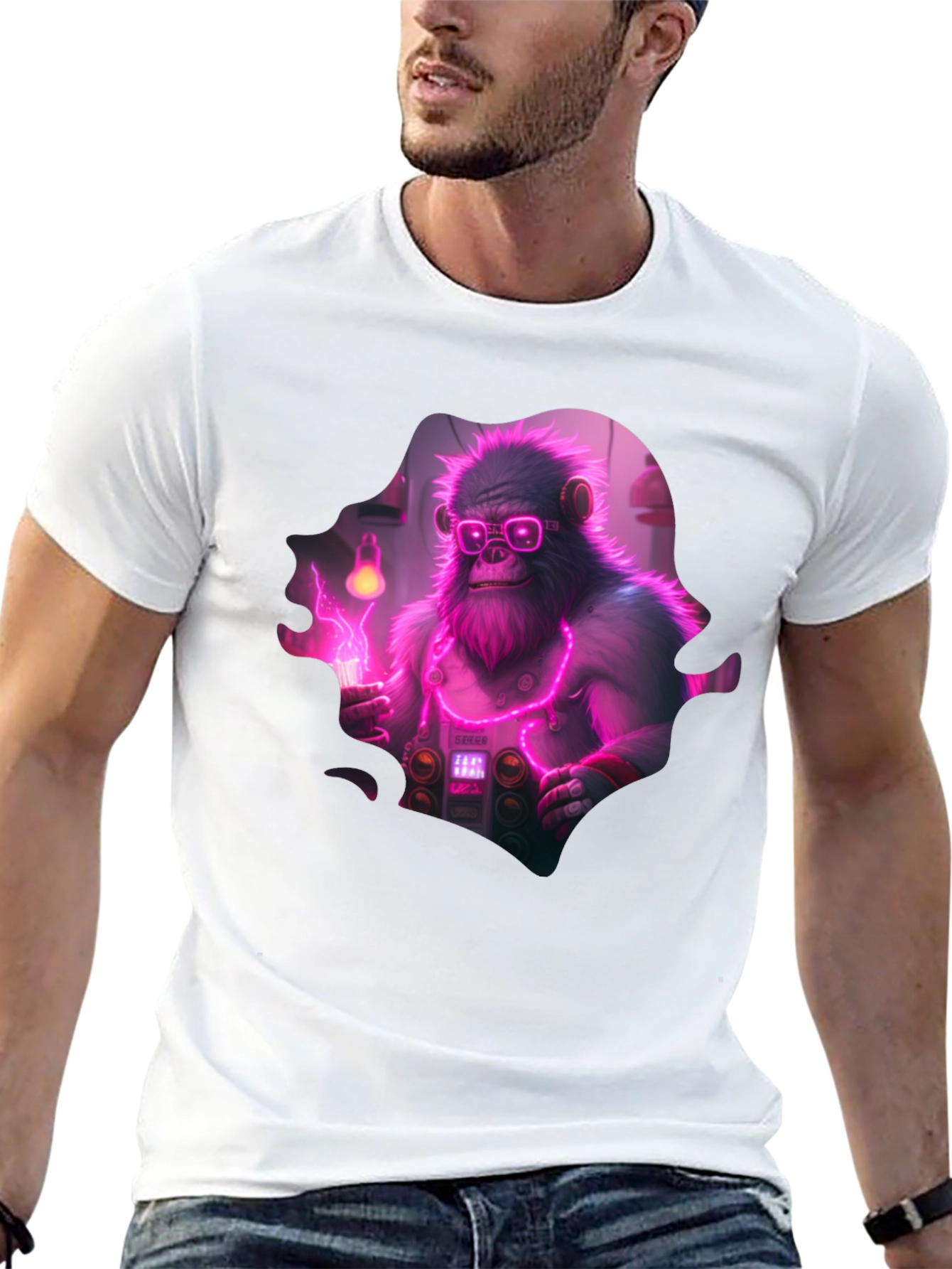 Black Monkey Scientist Graphic Tee view 13