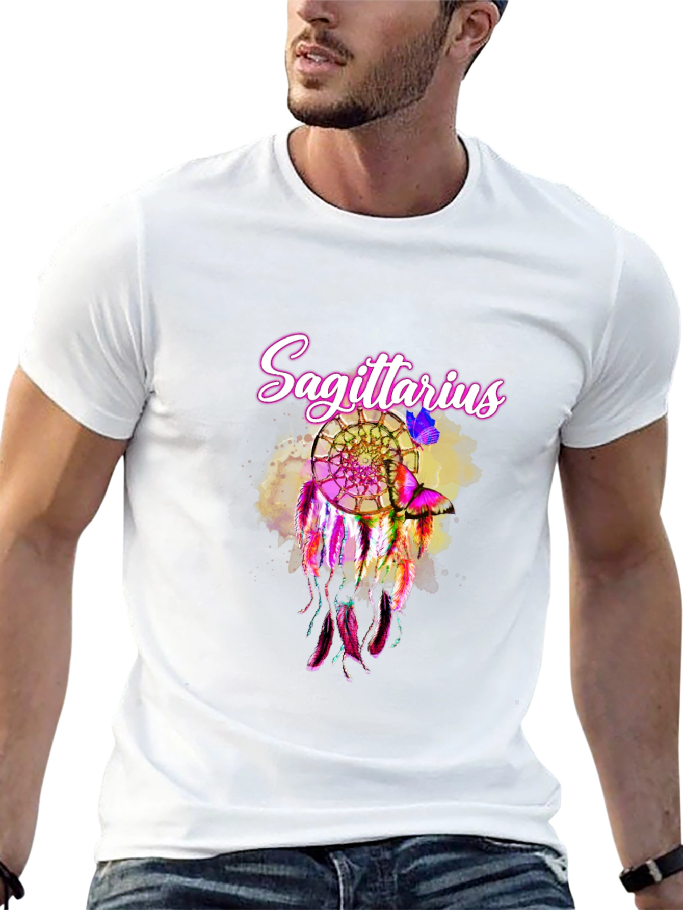 Black Sagittarius Dreamcatcher Graphic Tee view 13