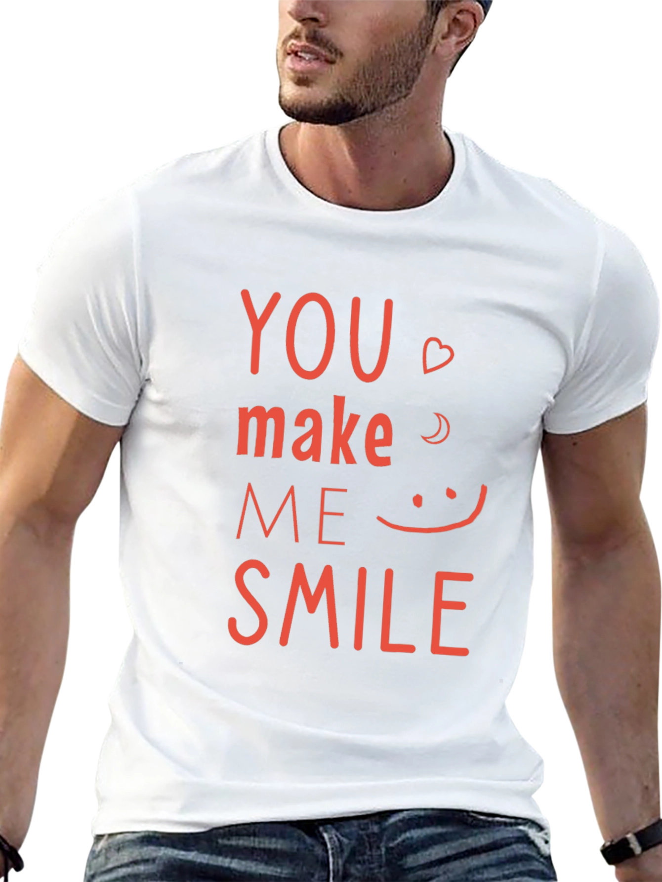 Black You Make Me Smile Graphic Tee - Black Cotton Shirt view 13
