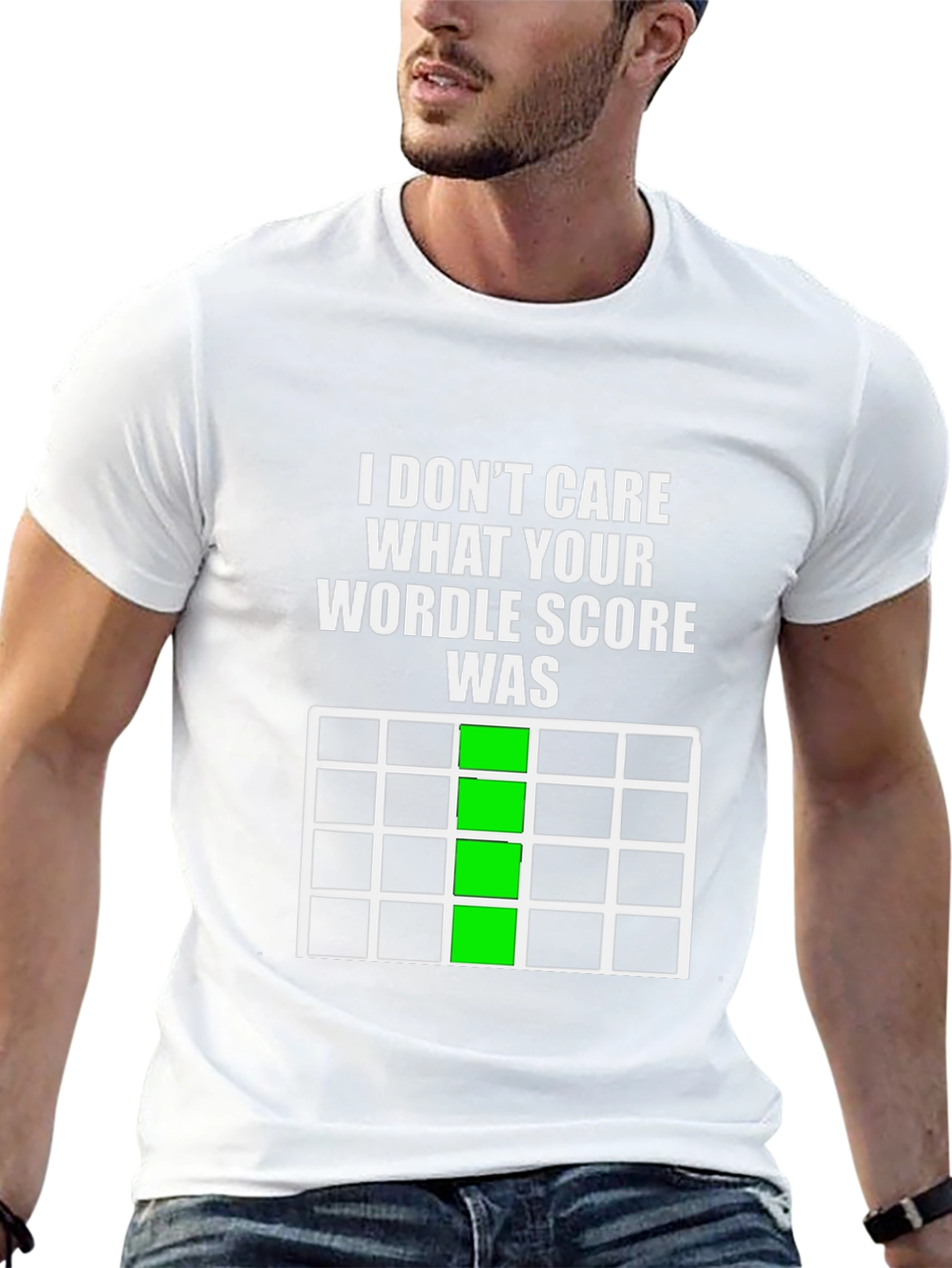 Black Funny Wordle Score Graphic T-Shirt view 13