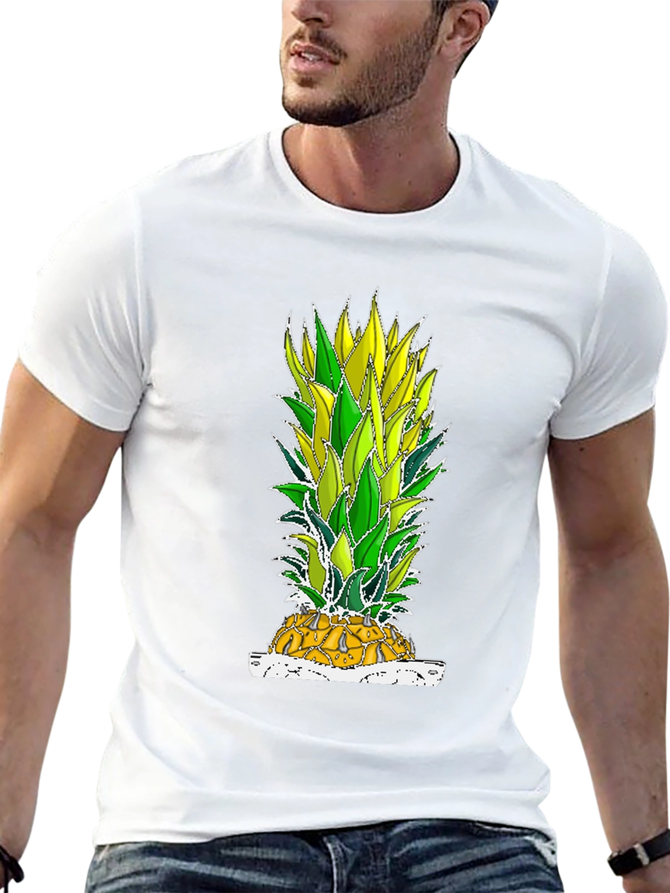Black Pineapple Graphic Tee - Tropical Fruit T-Shirt view 13