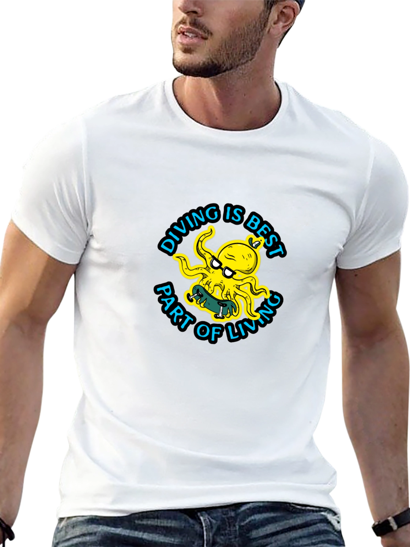 Black Diving is Best Octopus T-Shirt - Black view 13