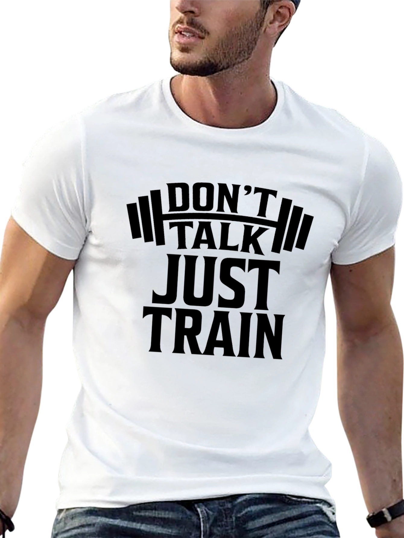 Black Don't Talk Just Train Black T-Shirt view 13