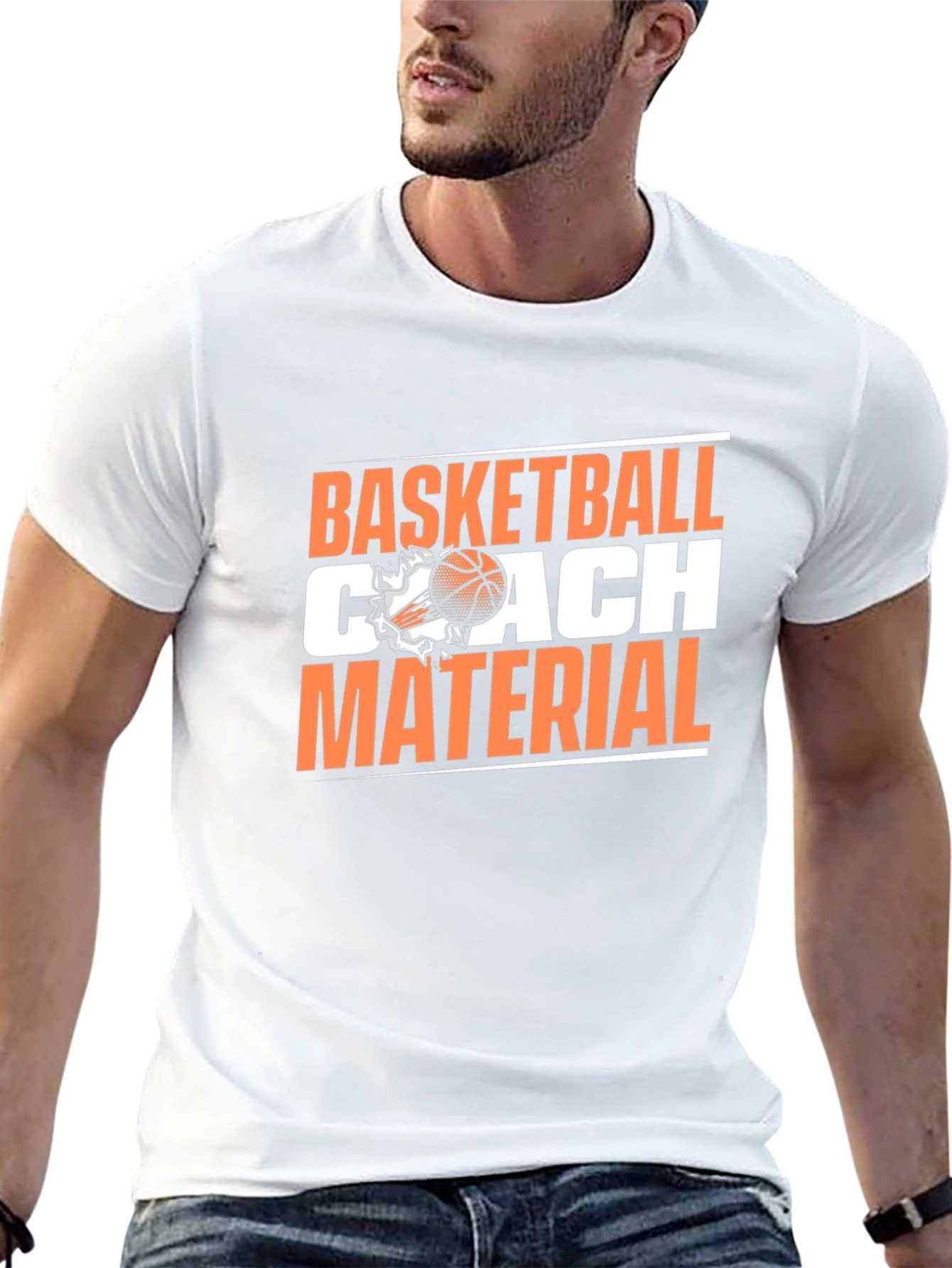 Black Basketball Coach Material T-Shirt - Black Tee view 13