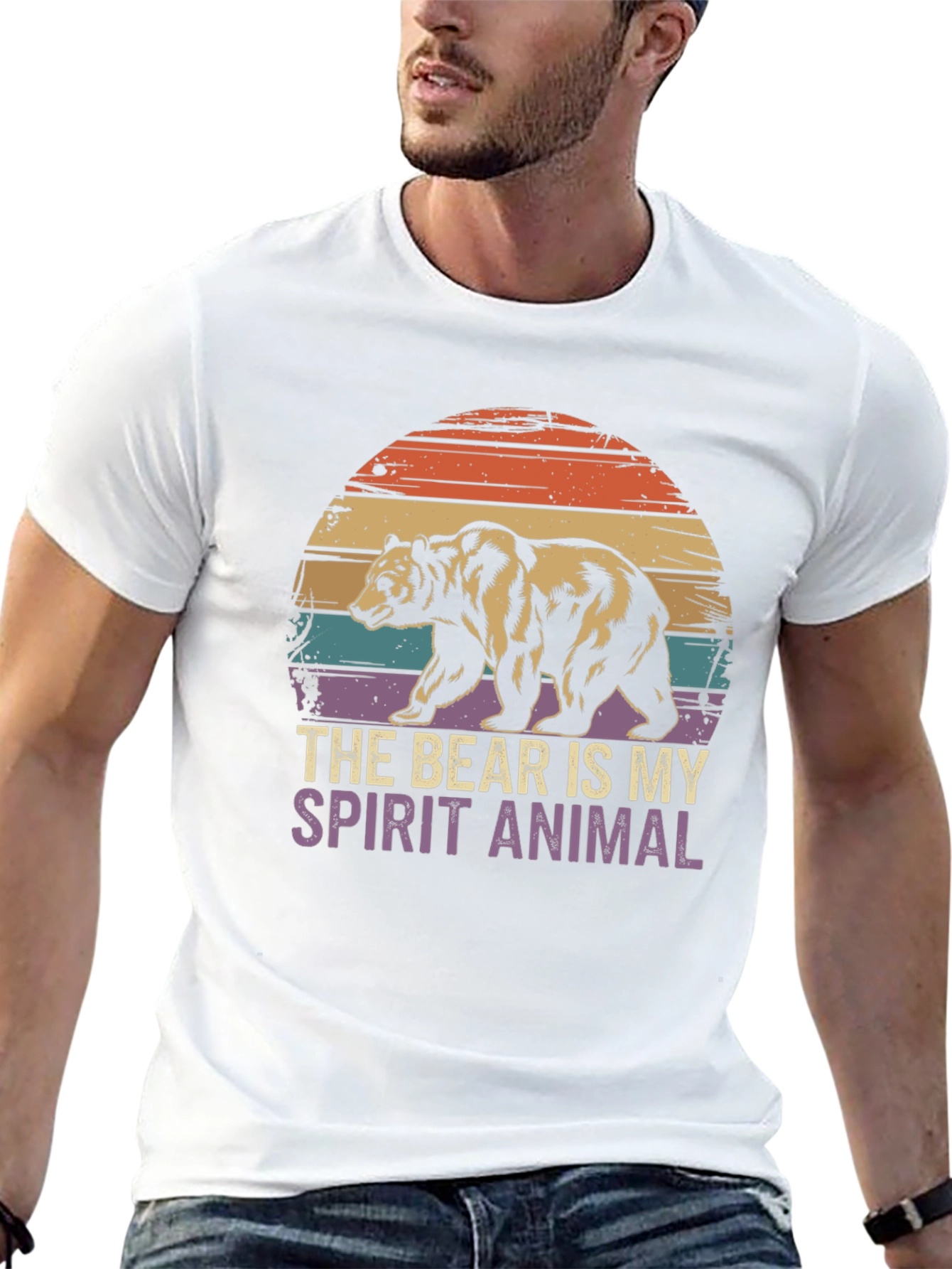 Black Bear Spirit Animal Graphic T-Shirt view 13