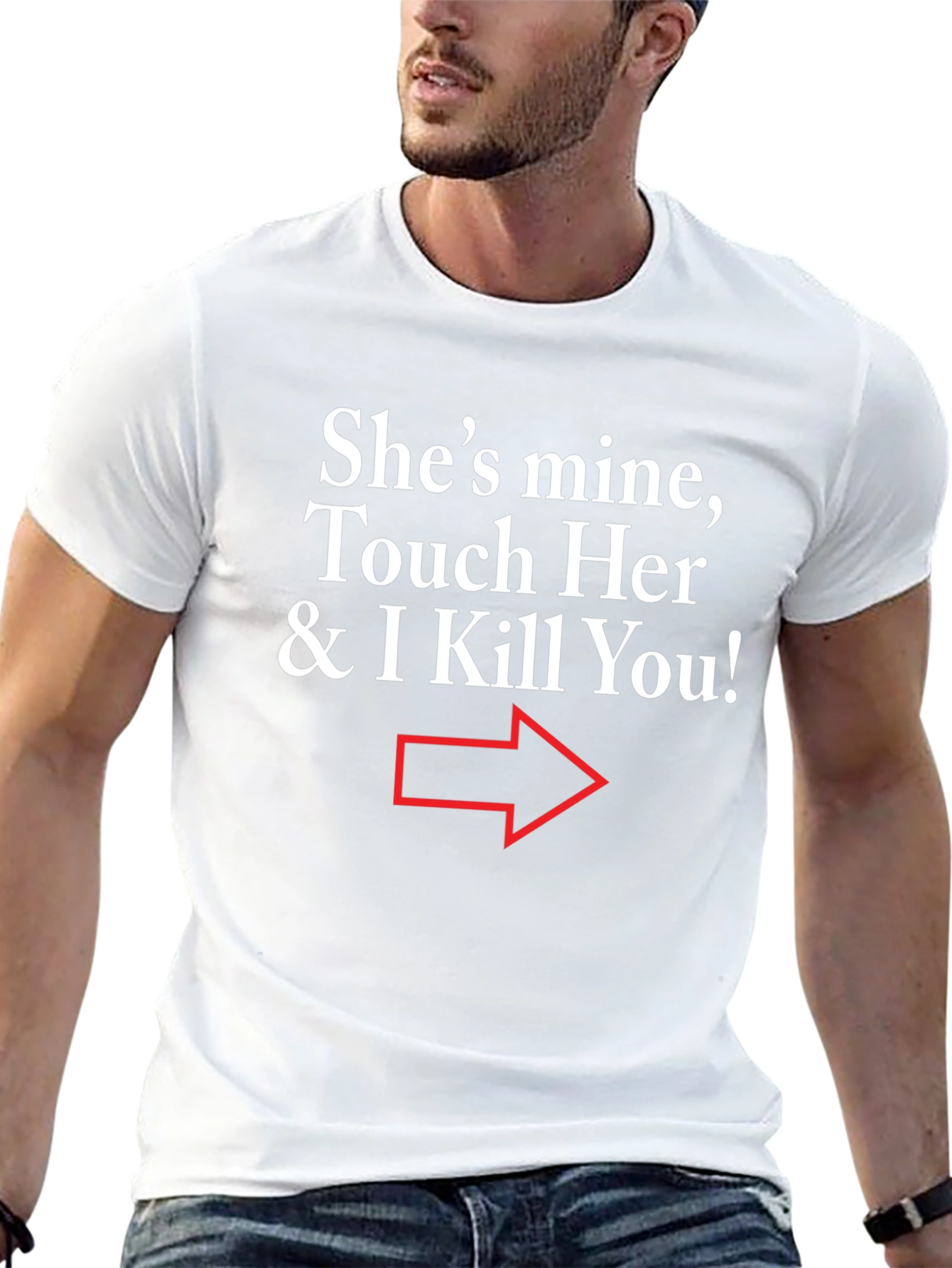 Black Humorous "She's Mine" Graphic Tee view 13
