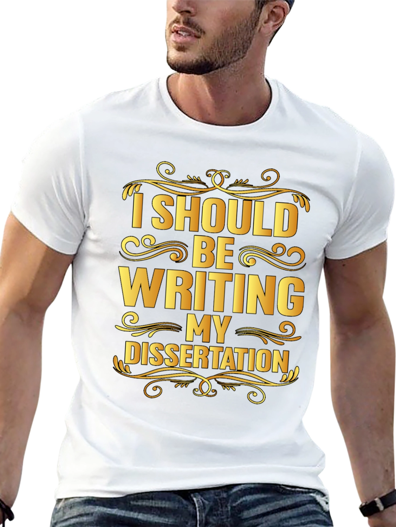 Black Dissertation Humor T-Shirt: I Should Be Writing My Dissertation view 13