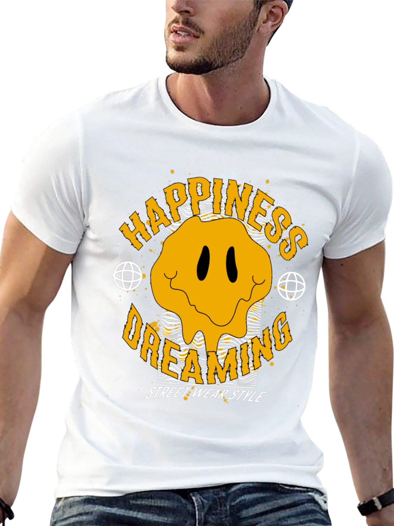 Black Happiness Dreaming Graphic T-Shirt view 13