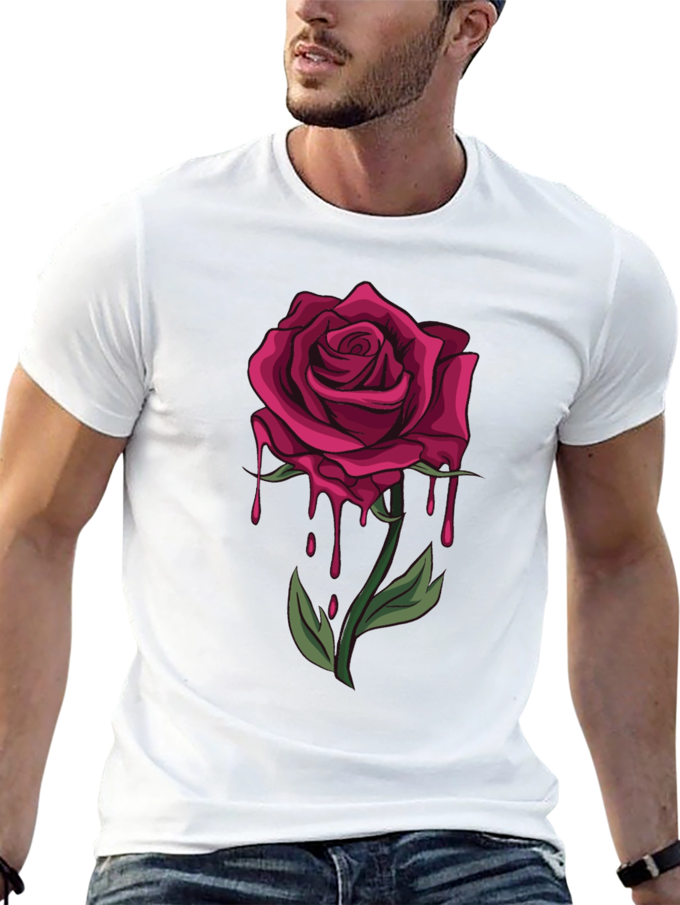 Dripping Rose Graphic T-Shirt - Bold & Stylish - 13
