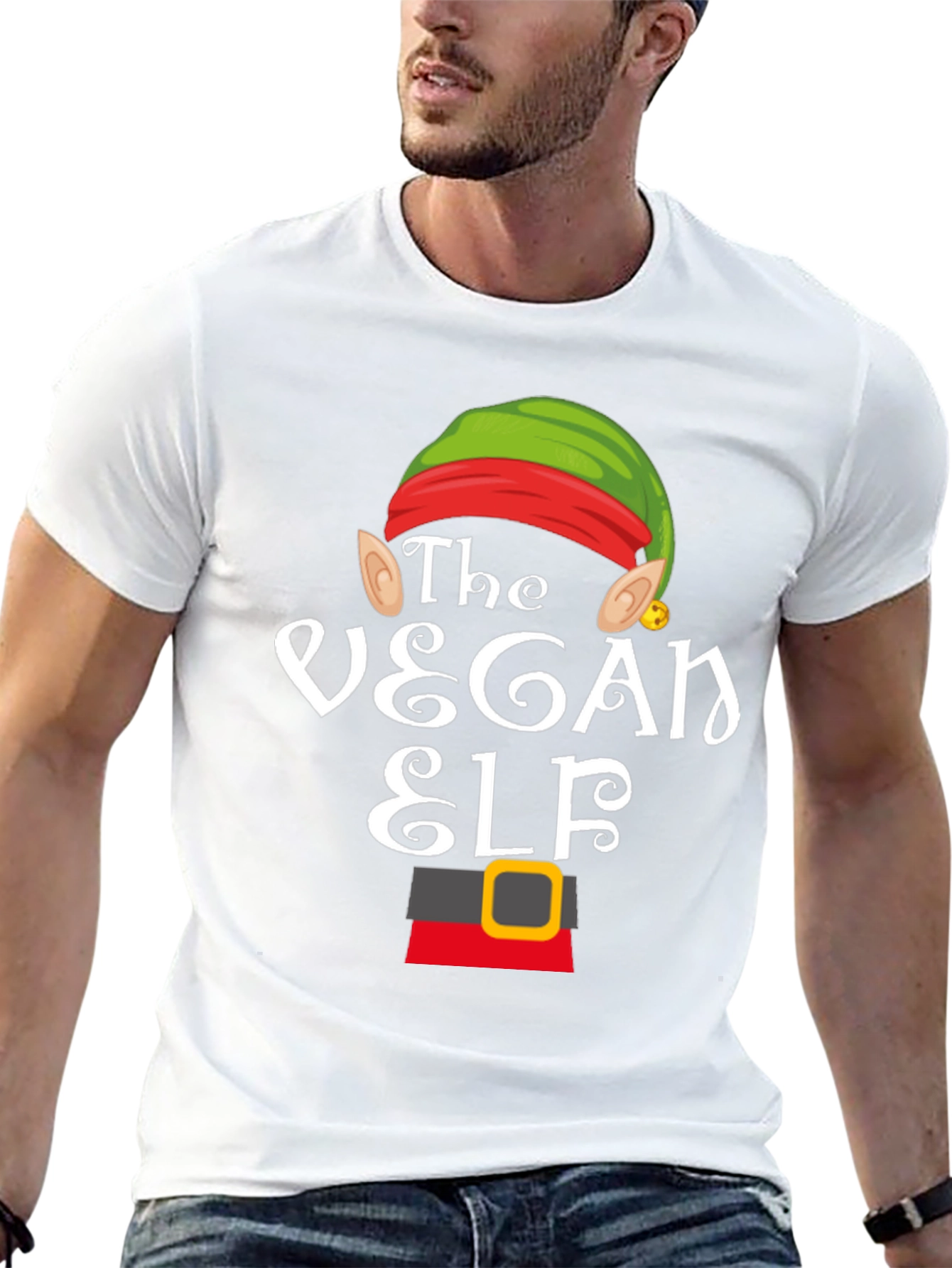 Black Vegan Elf T-Shirt - Holiday Festive Apparel view 13