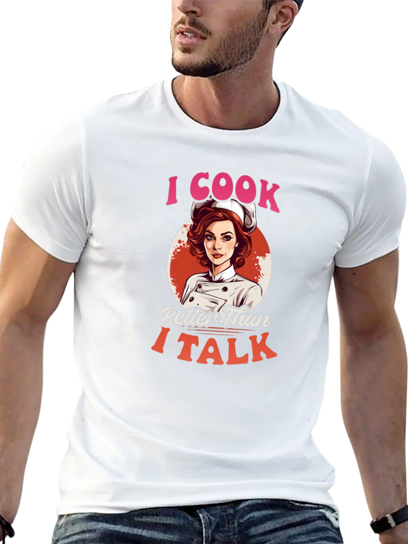Black Funny Chef T-Shirt - I Cook Better Than I Talk view 13