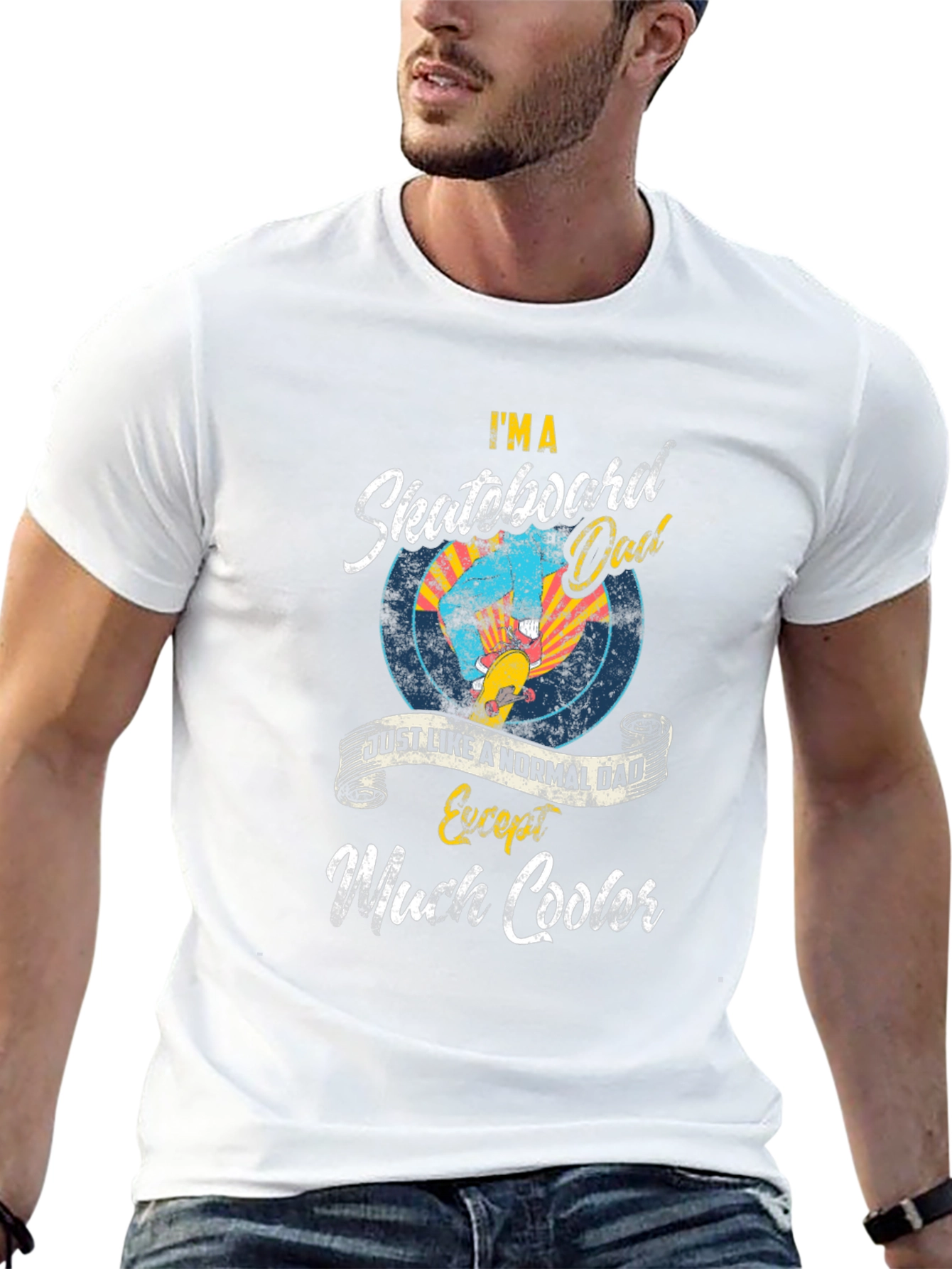 Black Skateboard Dad T-Shirt - Cool Father's Day Gift view 13