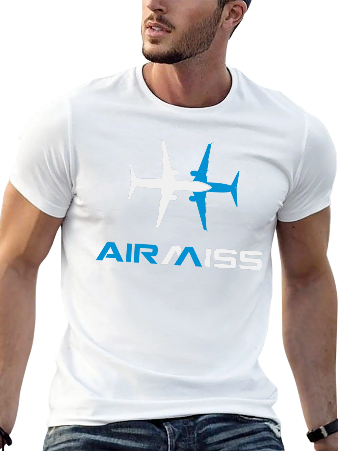 Black AirMiss Airplane Graphic T-Shirt view 13