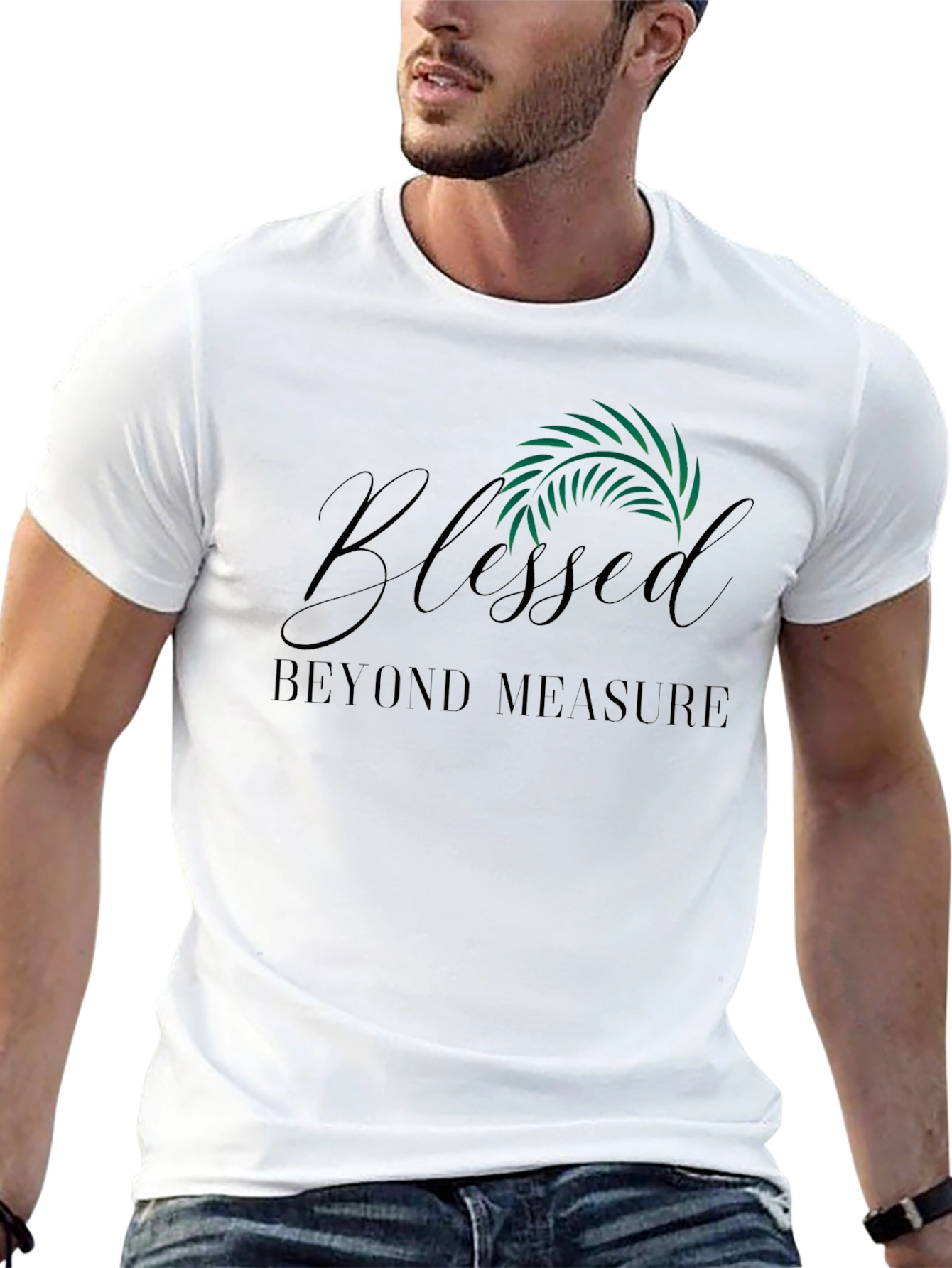 Black Blessed Beyond Measure Black Graphic Tee view 13
