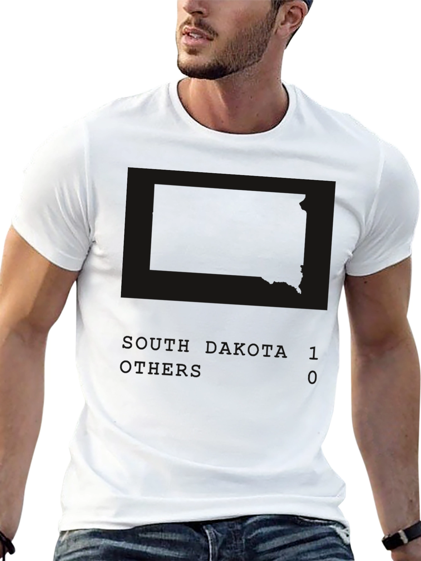 Black Men's Black Graphic Tee - Dakota State Pride view 13