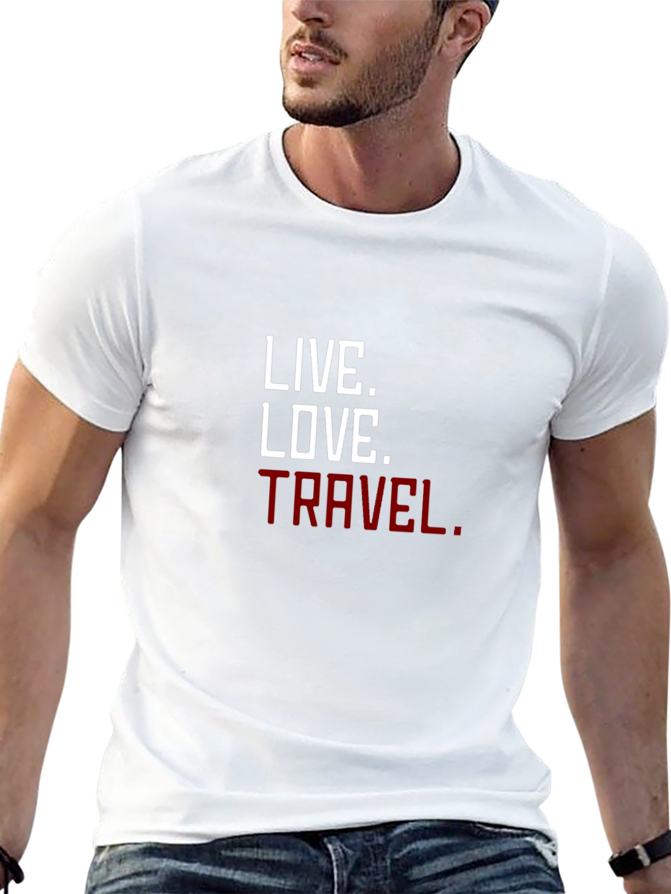 Black Live Love Travel Graphic Tee - Stylish Black T-Shirt view 13