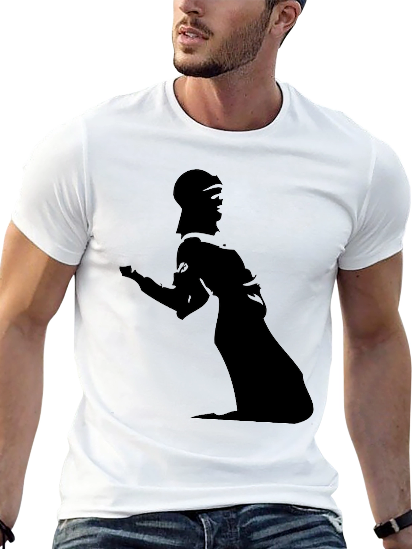 Black Silhouette Graphic Tee - Modern Black T-Shirt view 13