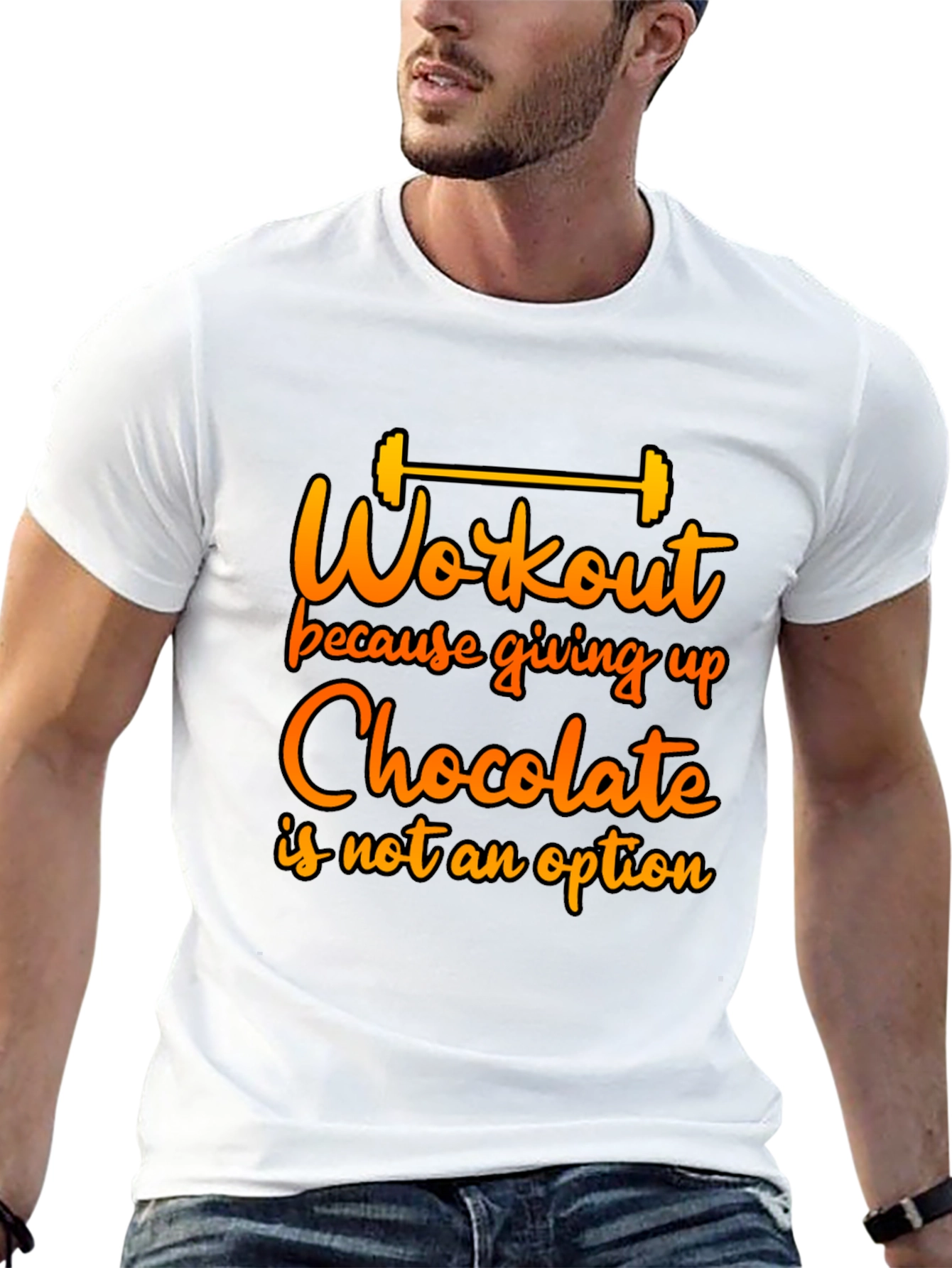 Black Workout For Chocolate Graphic Tee - Funny Fitness Shirt view 13