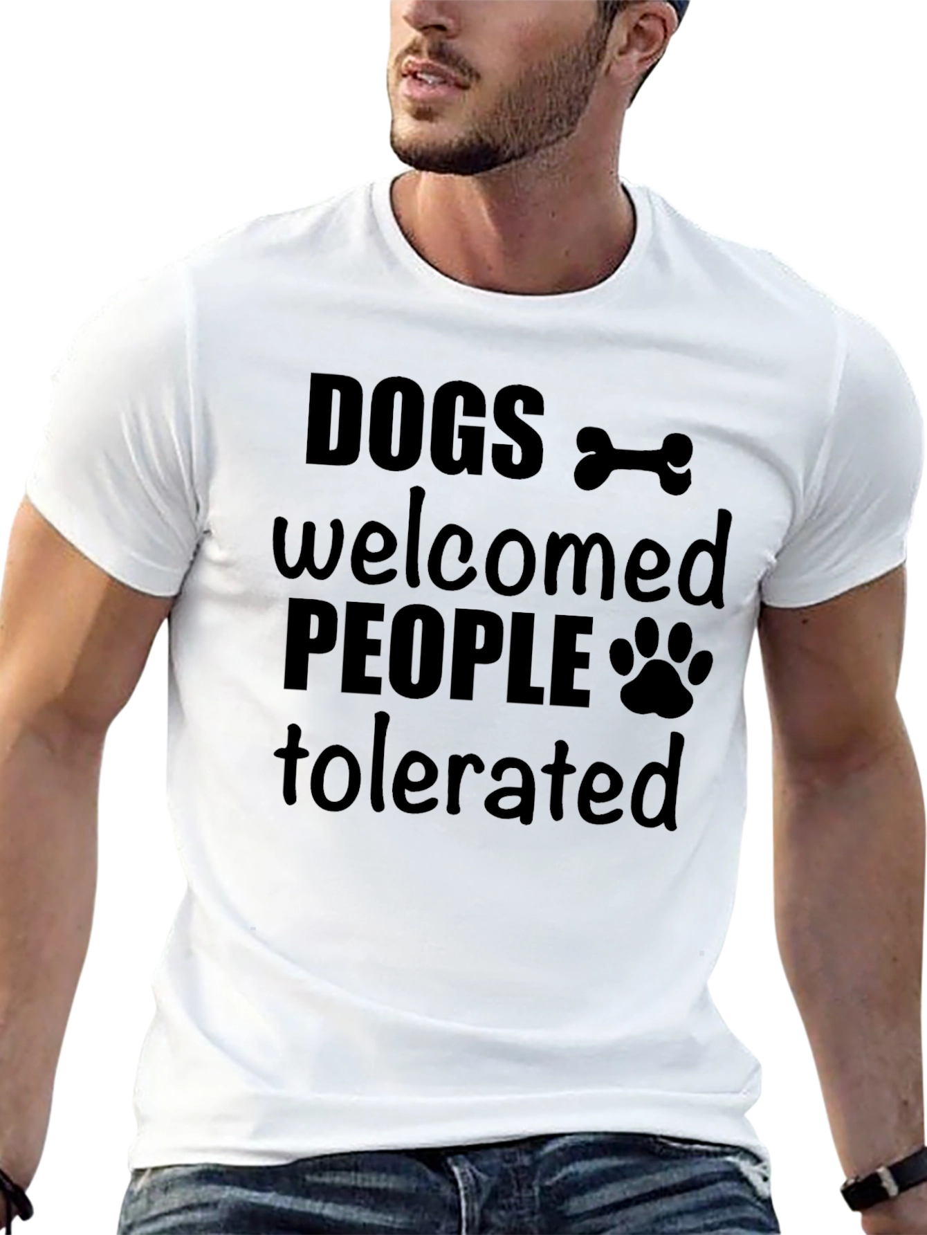 Black Dogs Welcomed, People Tolerated Graphic T-Shirt view 13