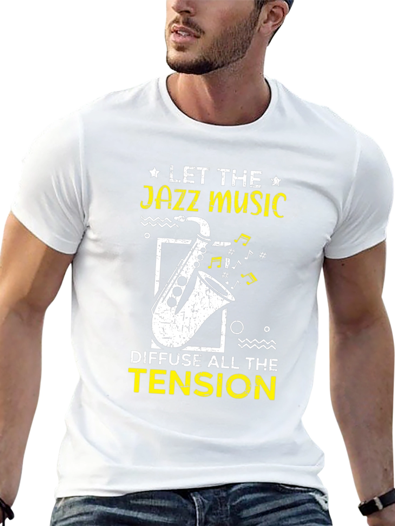 Black Jazz Music T-Shirt - Diffuse All the Tension view 13