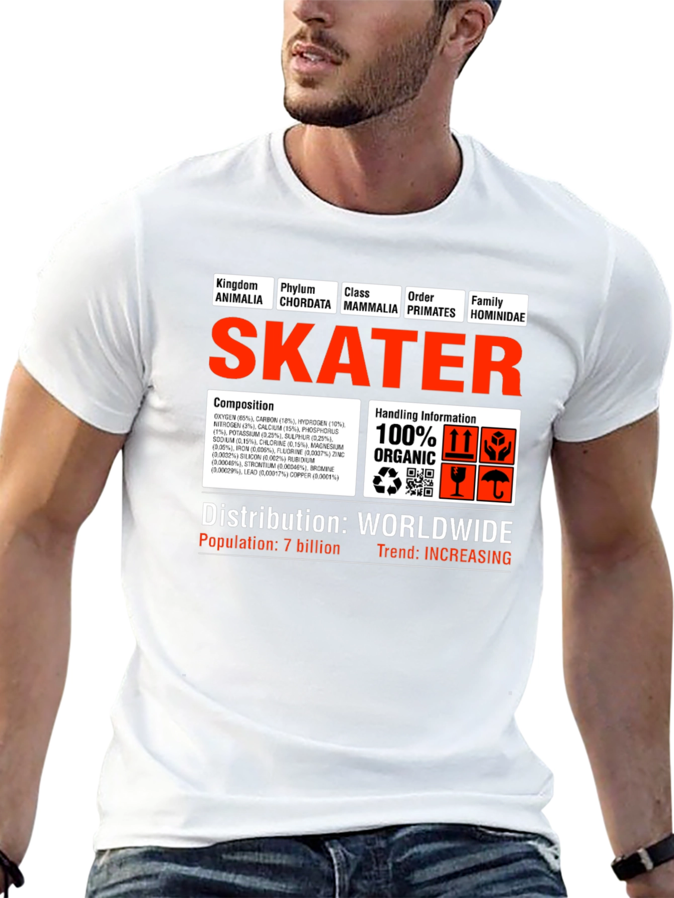 Black Skater Graphic T-Shirt - Organic Composition Design view 13