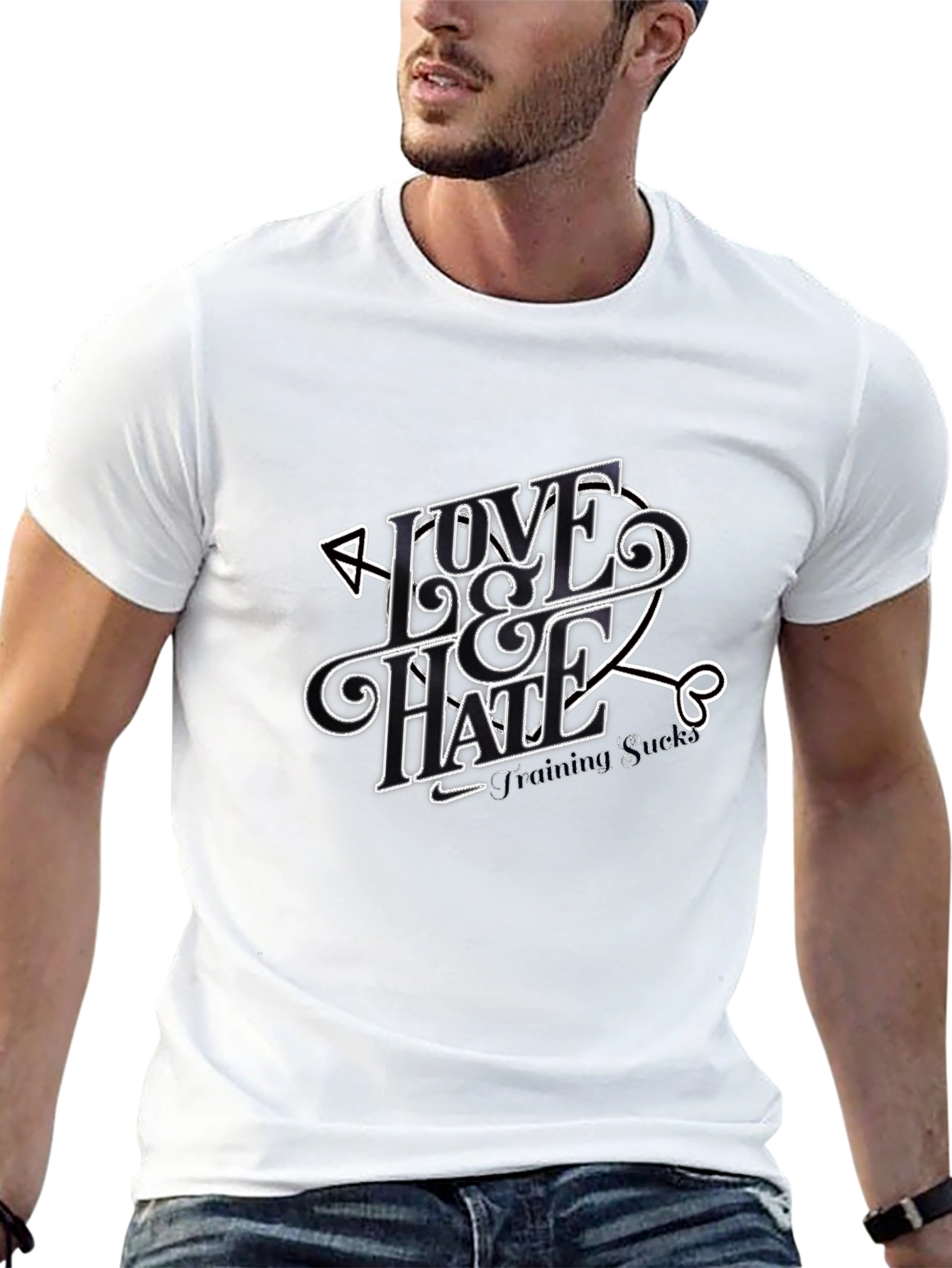 Black Love & Hate Graphic T-Shirt - Black Casual Tee view 13