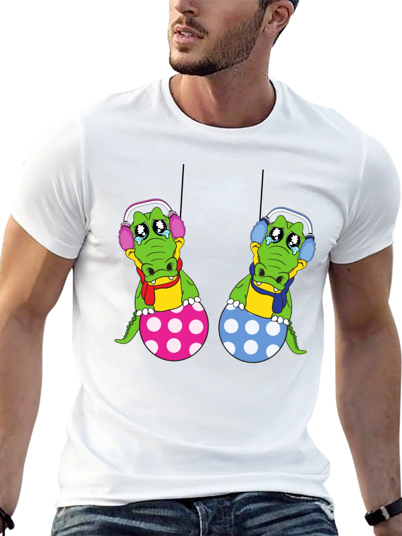 Black Crying Gator Easter Egg Graphic Tee view 13