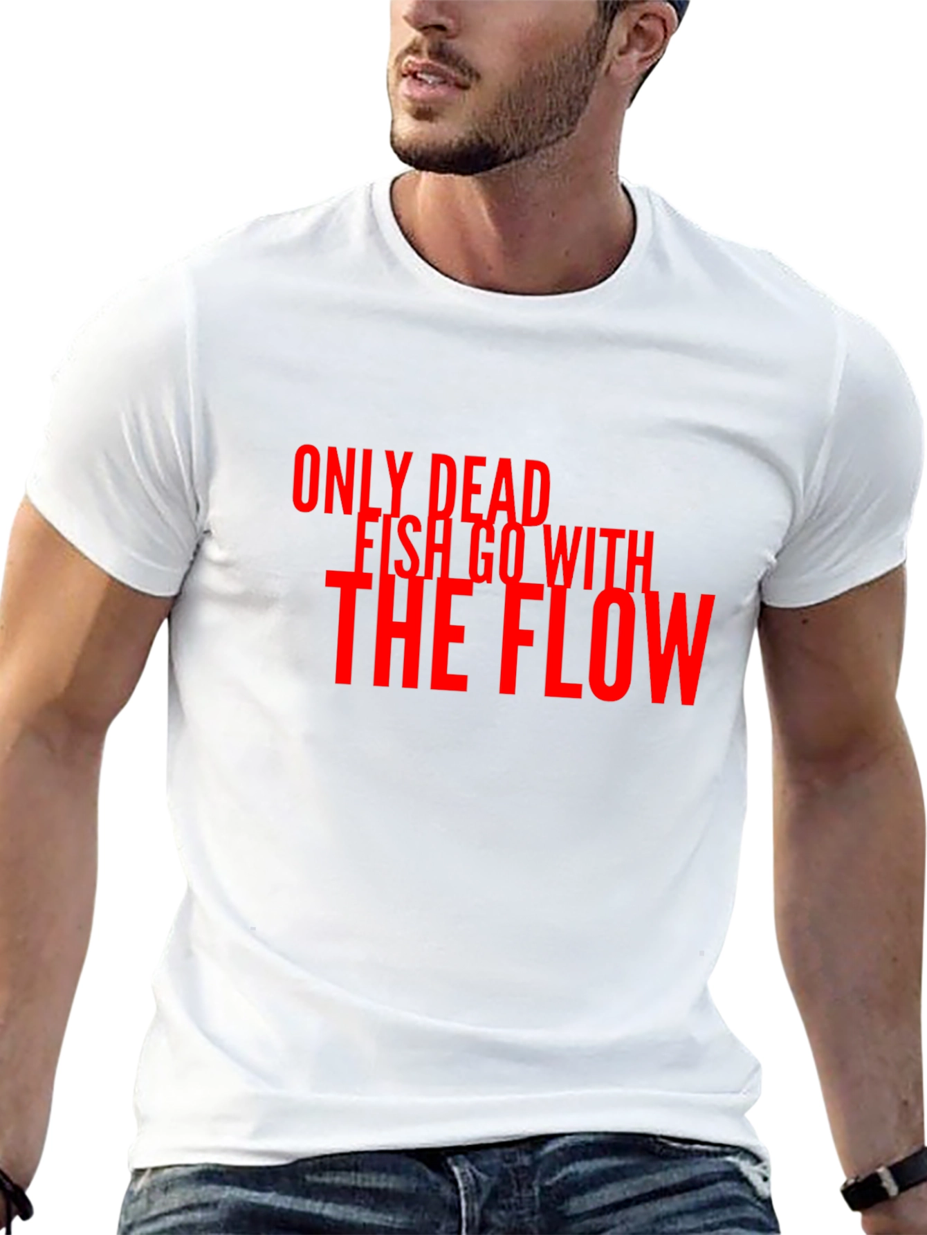 Black Dead Fish Flow T-Shirt - Bold Slogan Tee view 13