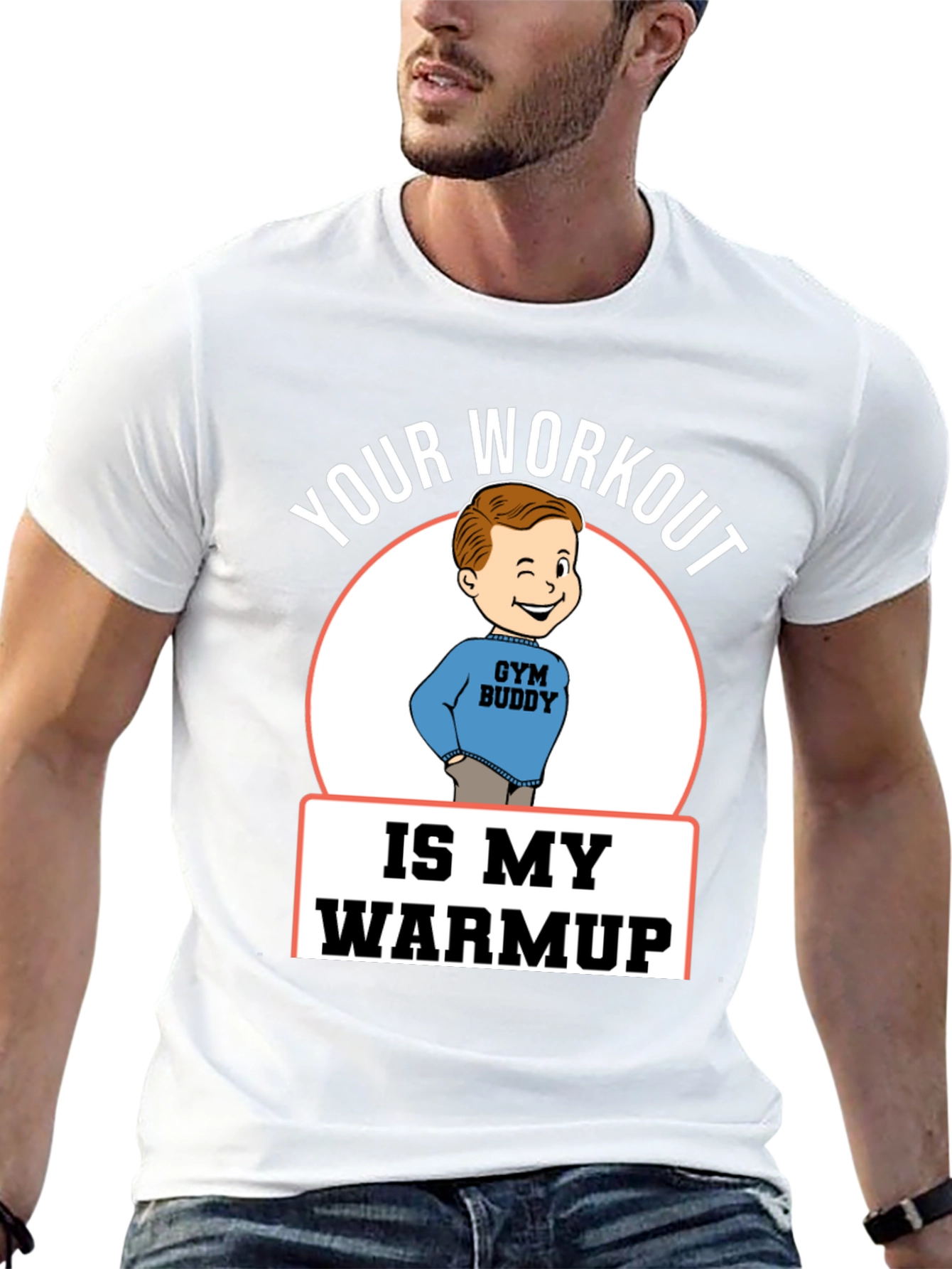 Black Your Workout is My Warmup Gym Buddy T-Shirt view 13