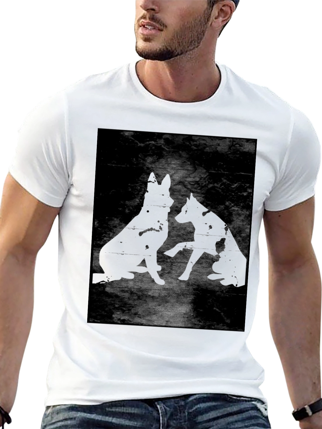 Black Black Dog Silhouette Graphic T-Shirt view 13