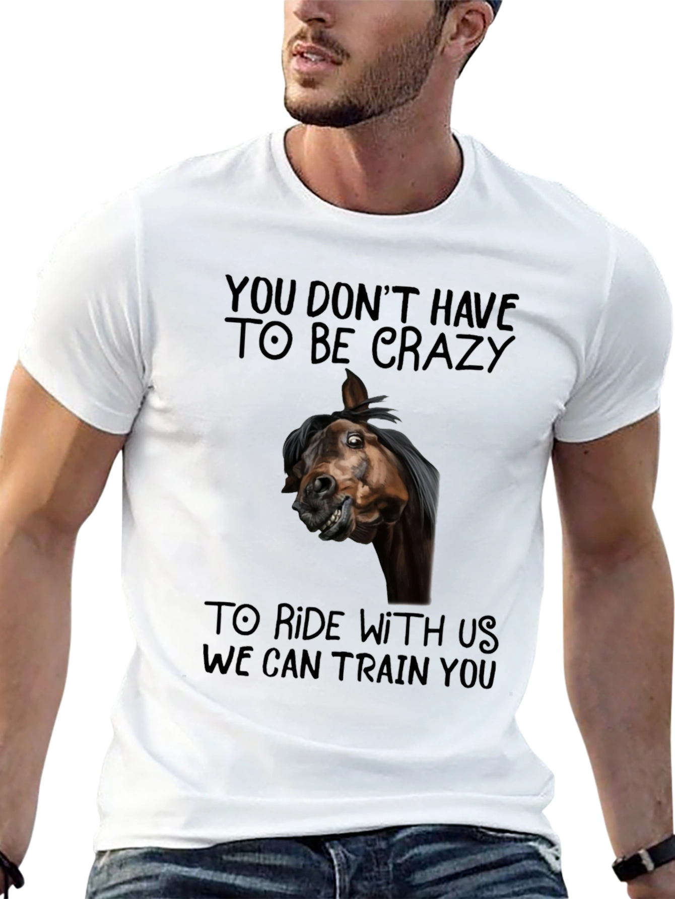 Black Crazy Horse Graphic Tee - Ride With Us T-Shirt view 13