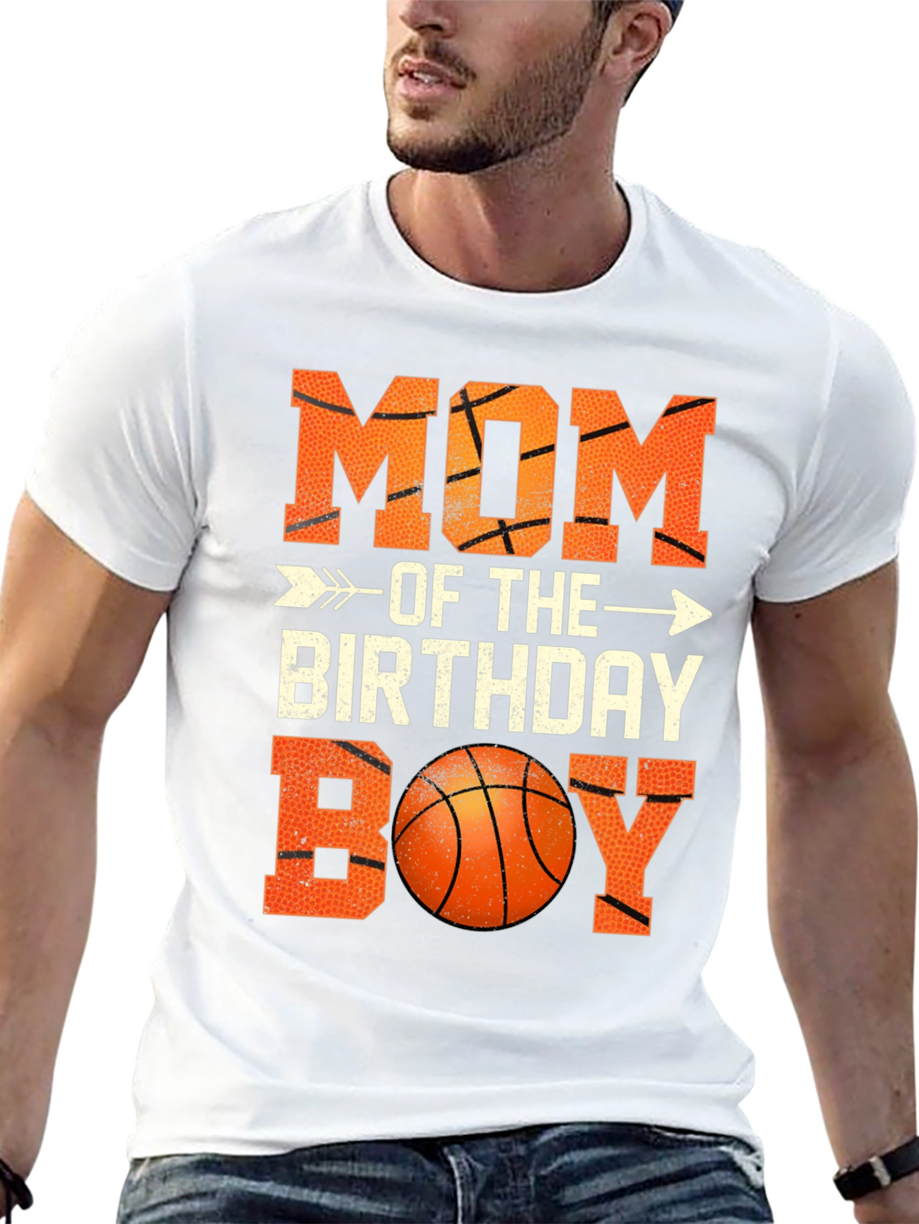Black Mom of the Birthday Boy Basketball T-Shirt view 13