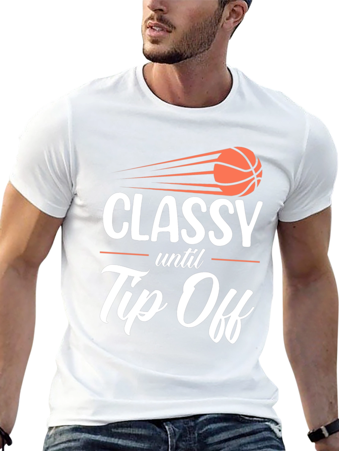 Black Classy Until Tip Off Graphic T-Shirt view 13