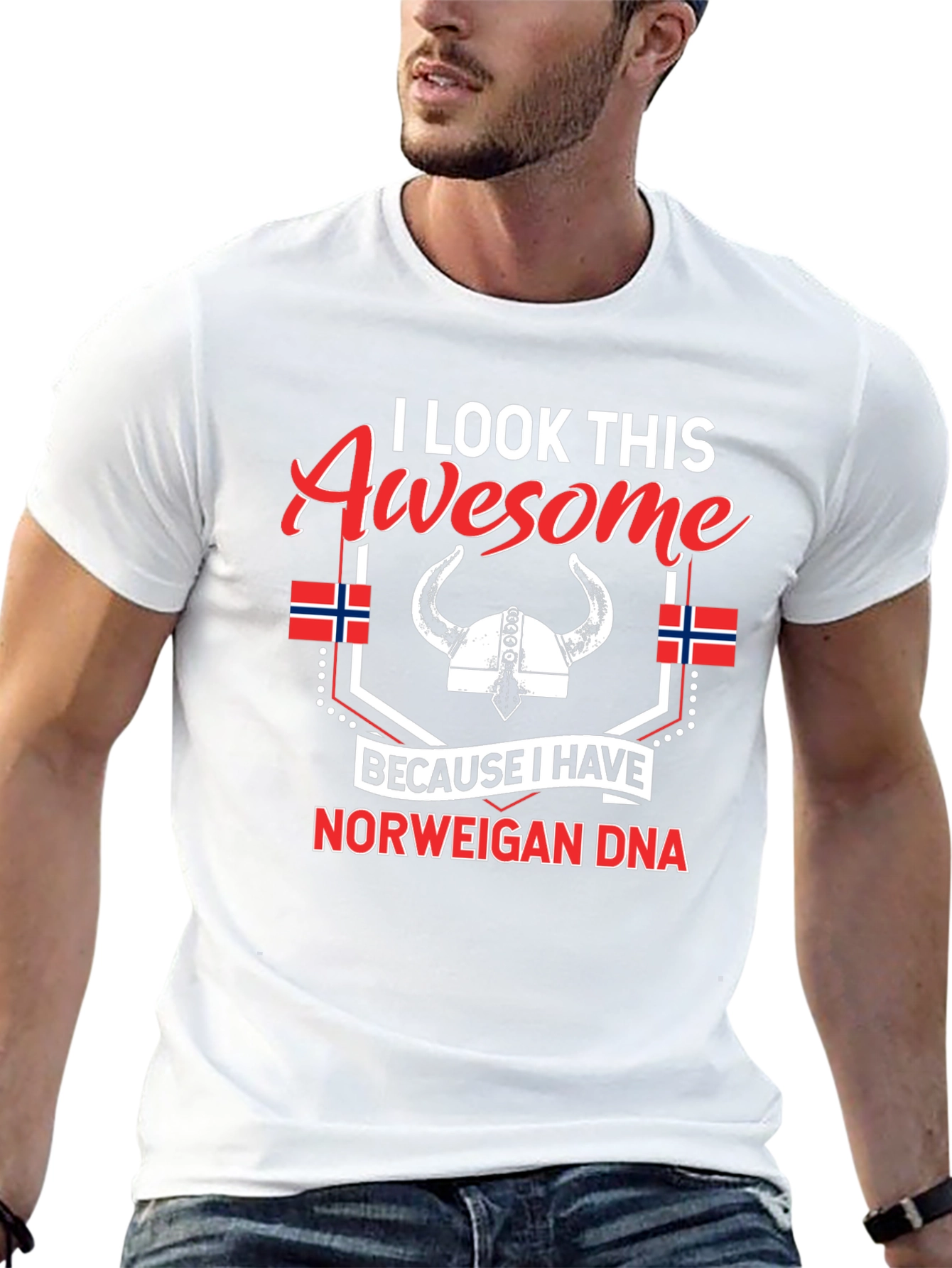 Black Awesome Norwegian DNA T-Shirt view 13