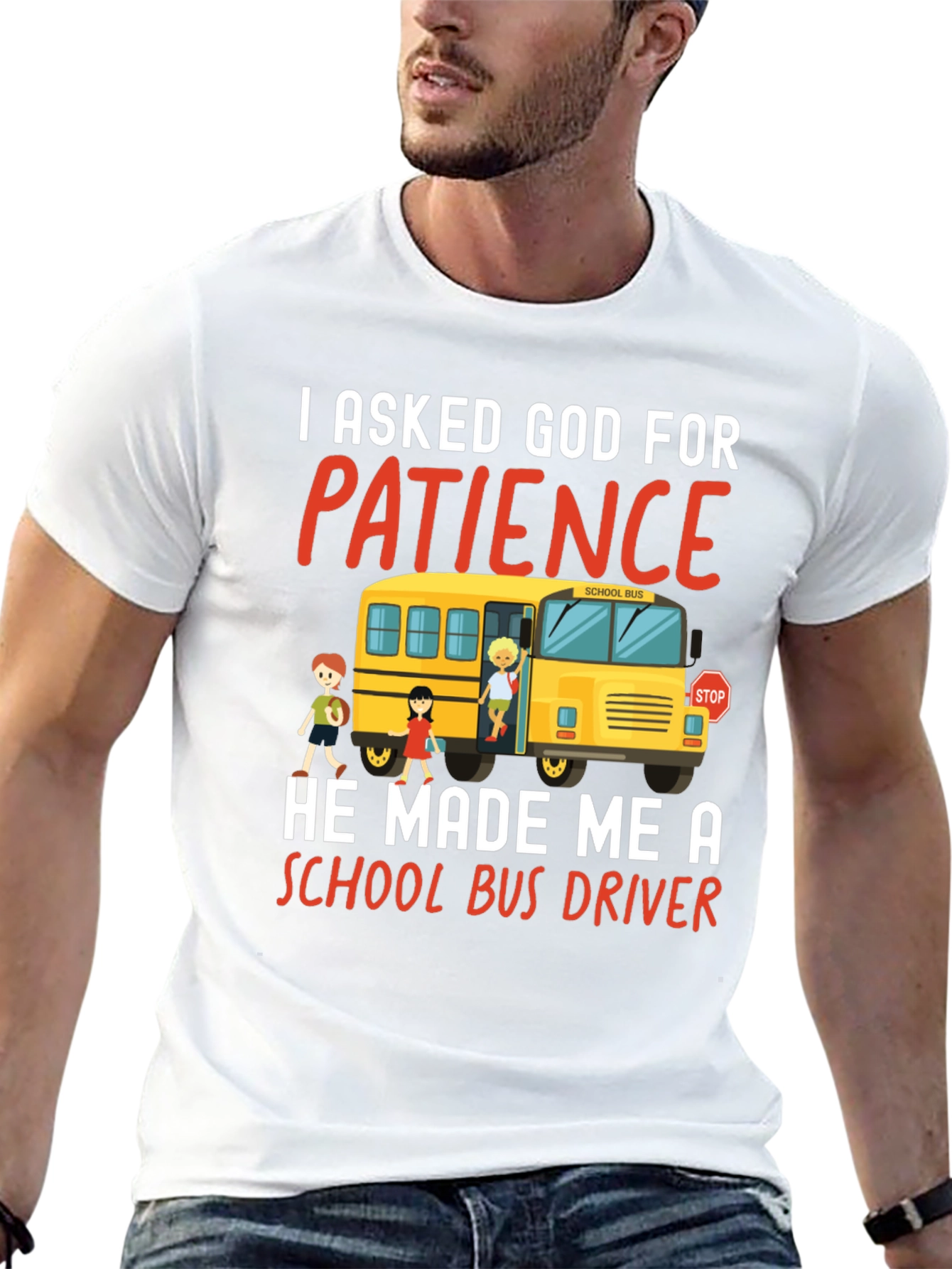 Black School Bus Driver T-Shirt - Patience Graphic Tee view 13