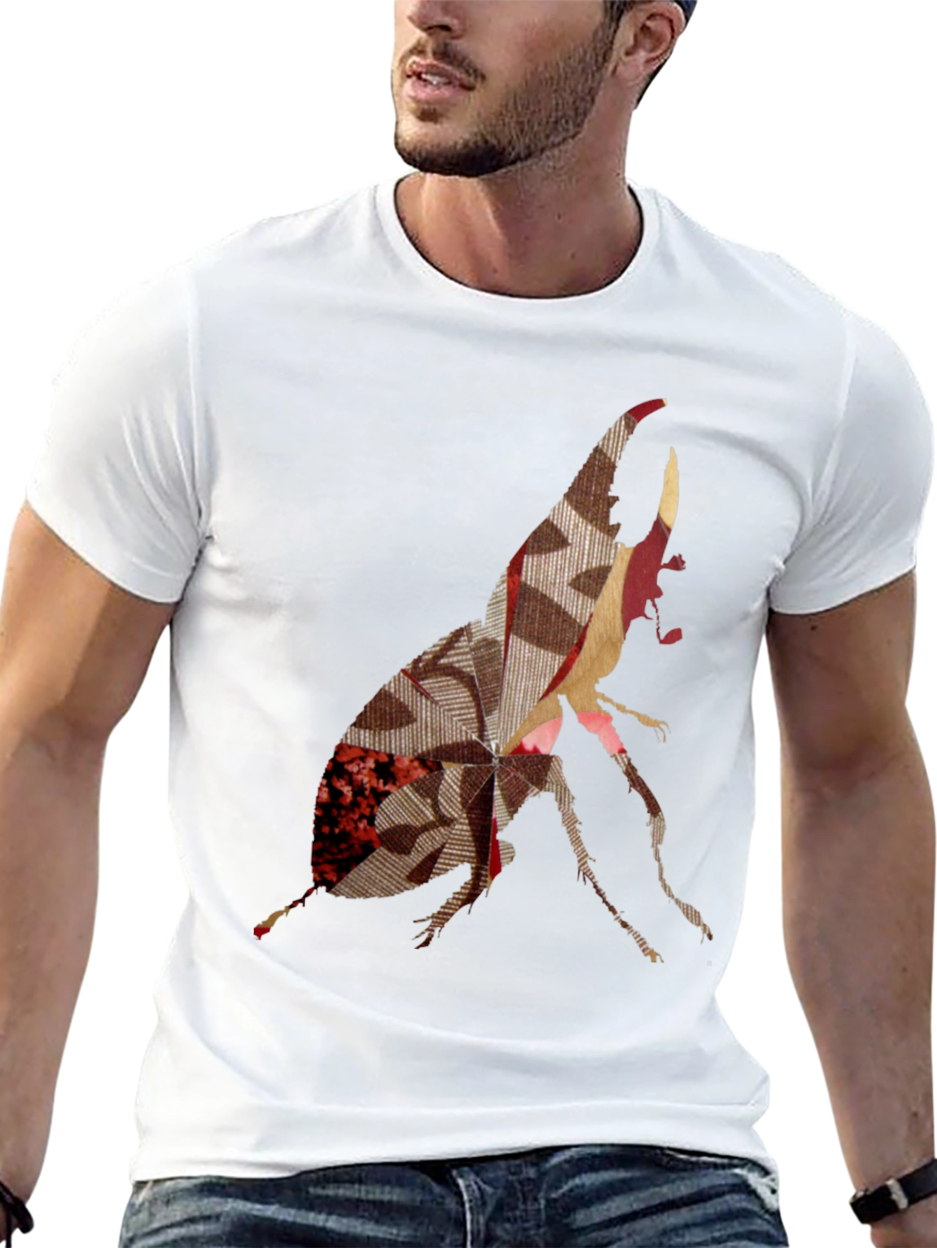 Black Abstract Beetle Graphic Print Tee view 13