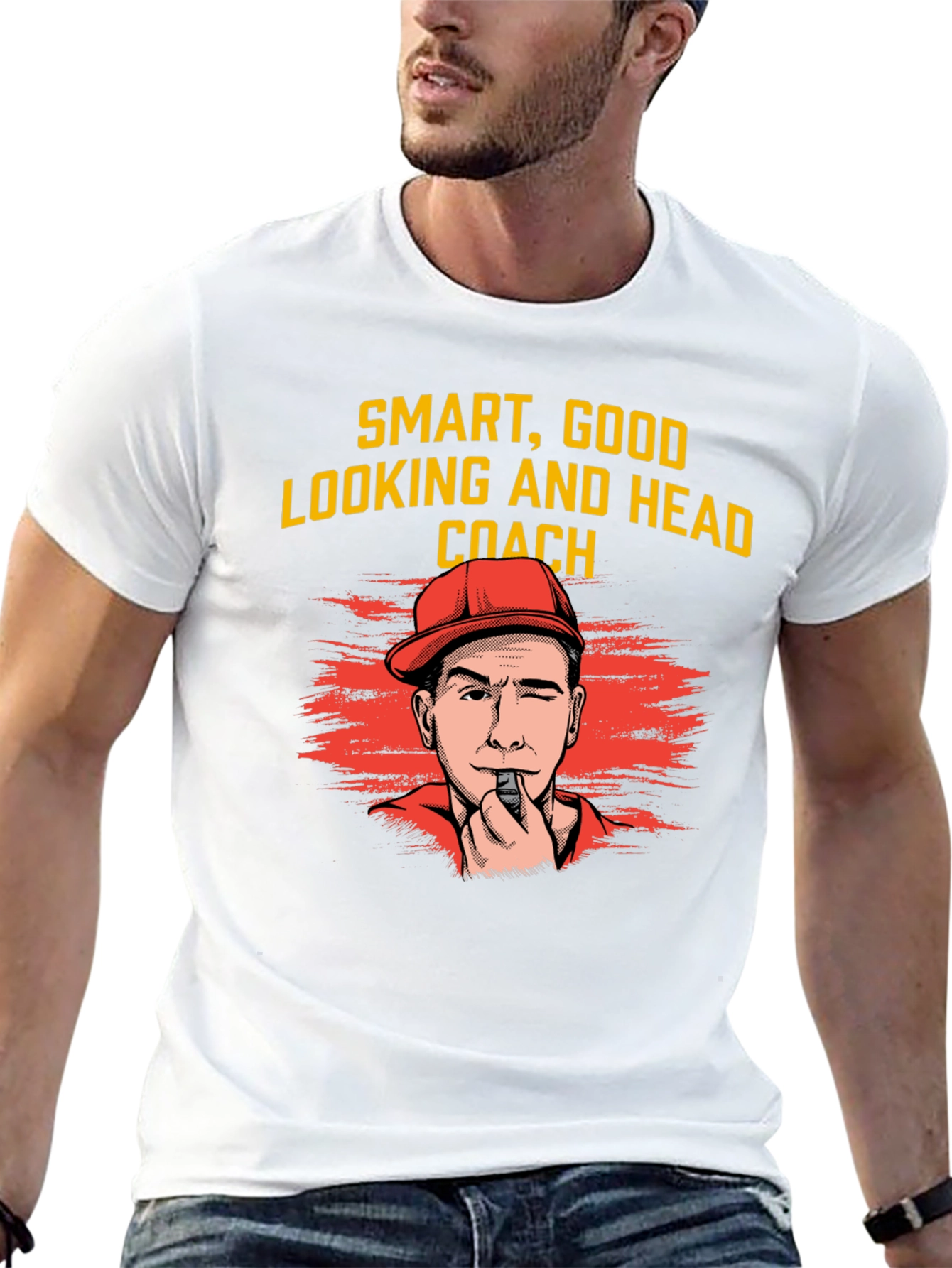 Black Smart Good Looking Head Coach Graphic T-Shirt view 13
