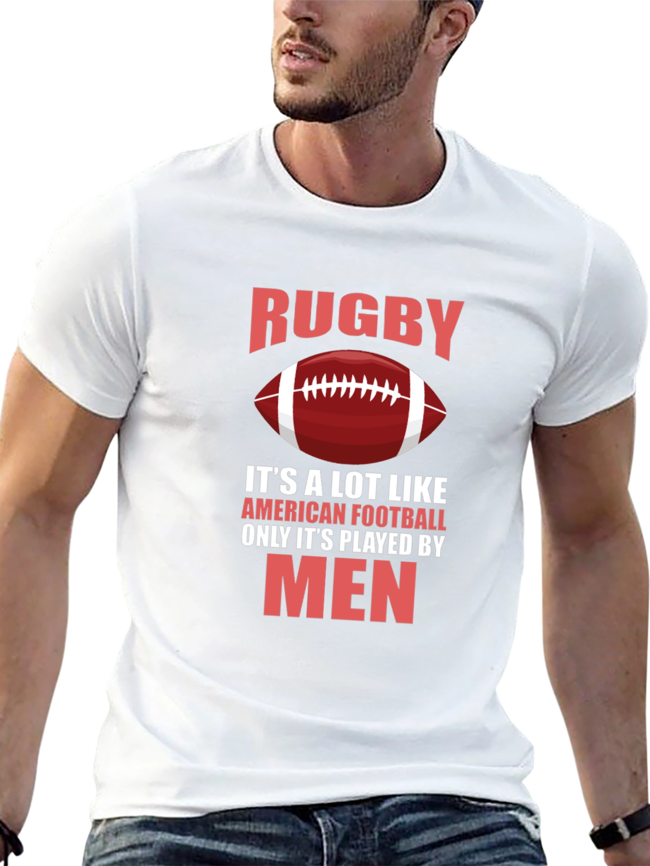 Black Rugby Only Played By Men Graphic T-Shirt view 13