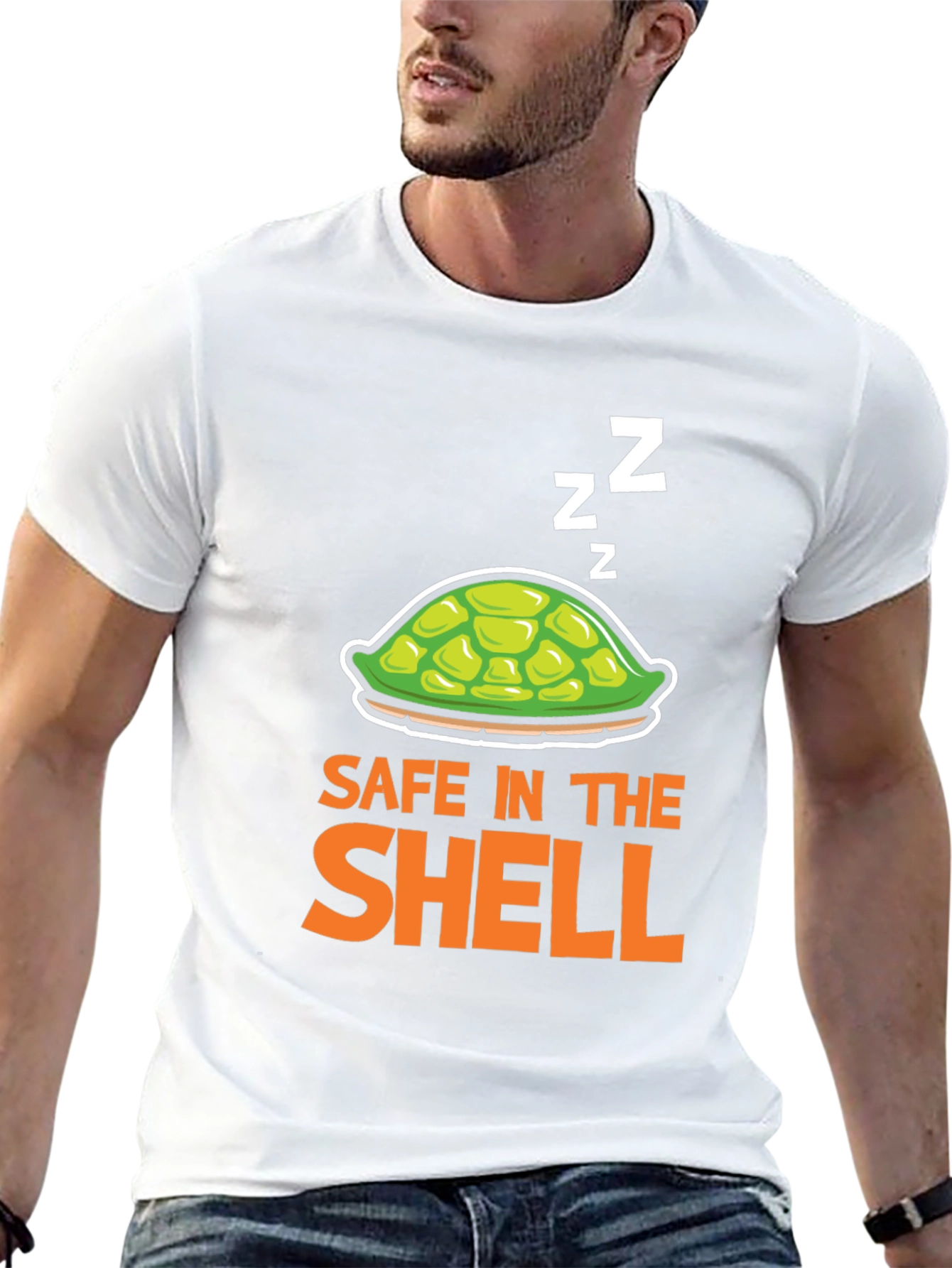 Black Safe in the Shell T-Shirt - Sleeping Turtle Tee view 13