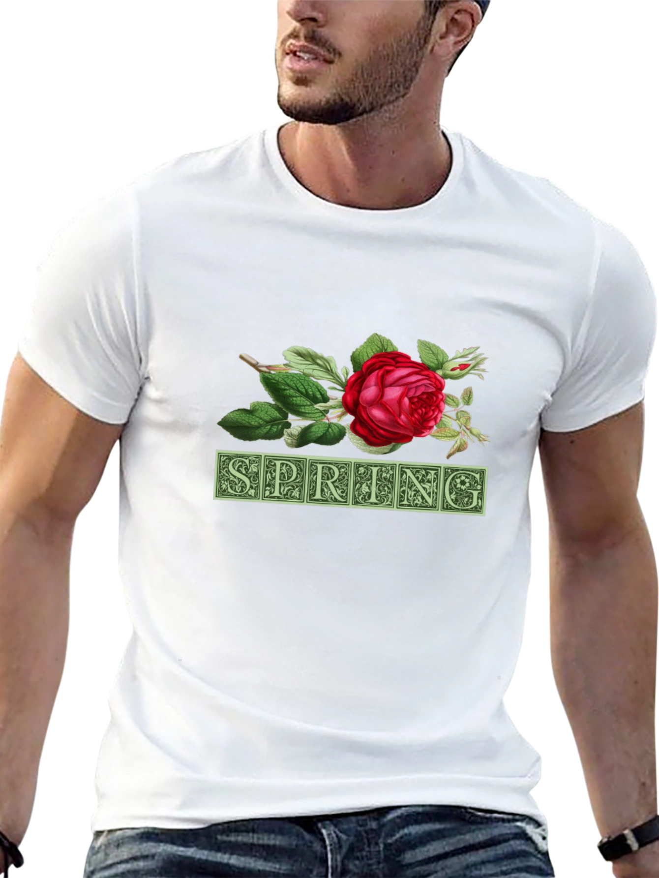 Black Spring Floral T-Shirt - Nature Inspired Design view 13