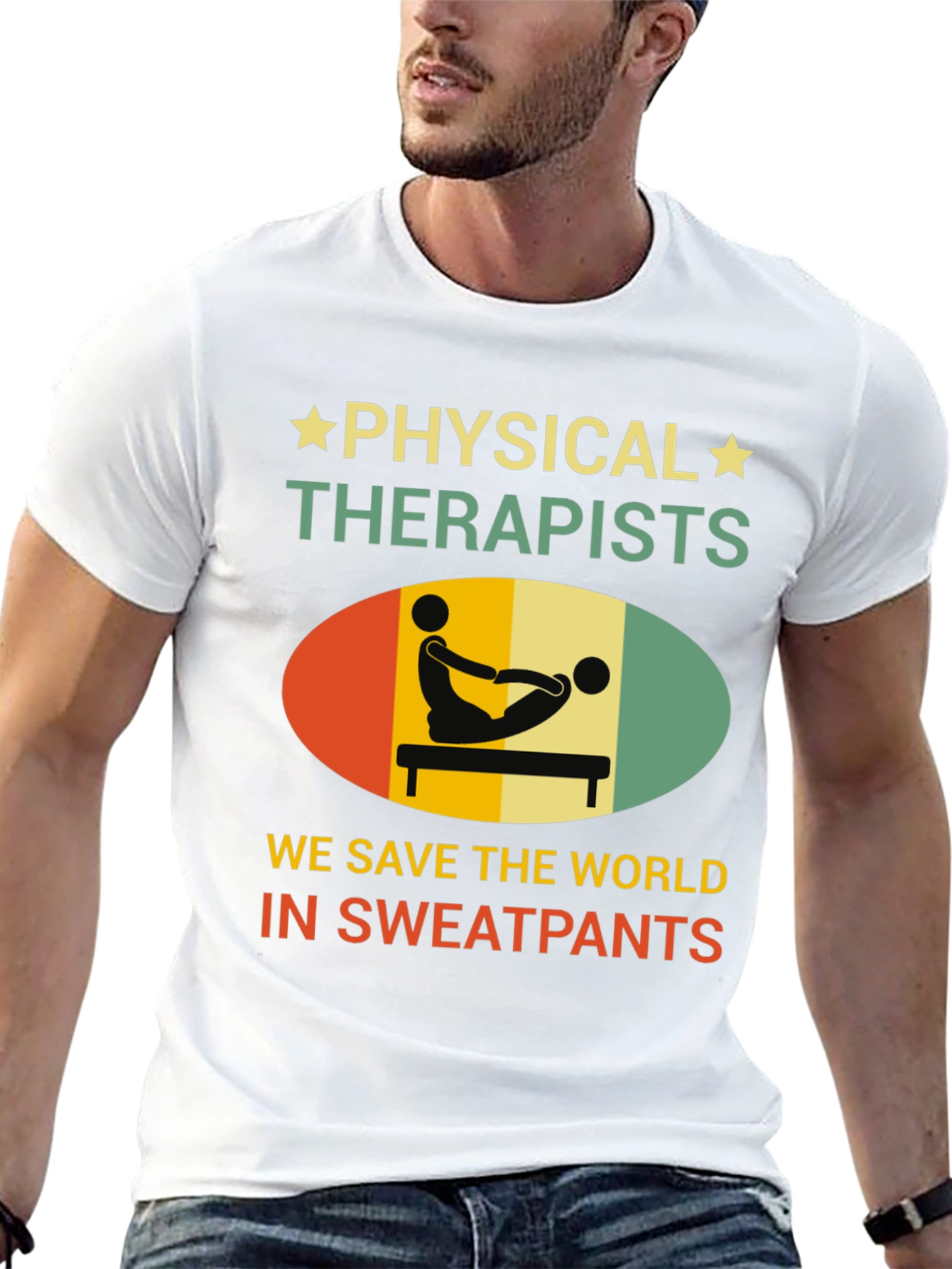 Black Physical Therapist T-Shirt - Save the World Sweatpants view 13