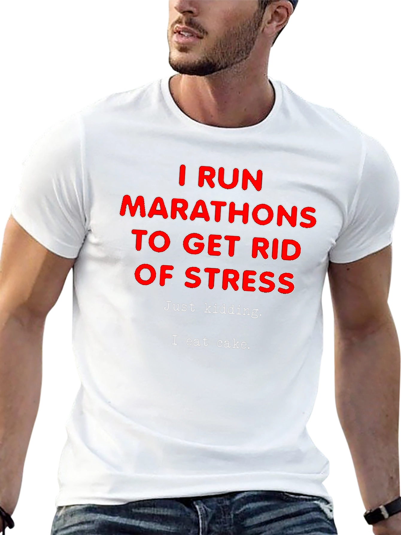 Black Funny Marathon Runner T-Shirt - I Eat Cake Design view 13