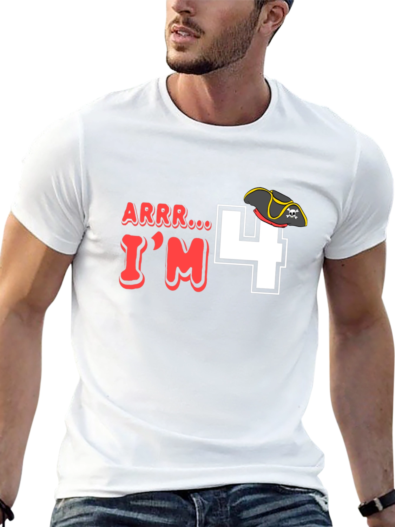 Black Arrr I'm 4 Pirate Birthday T-Shirt view 13