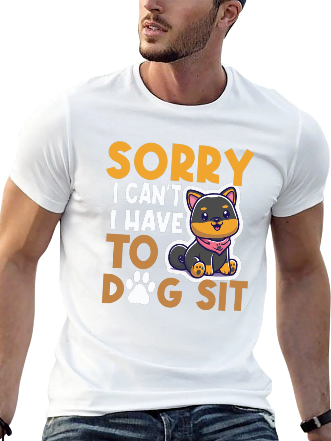 Black Dog Sitting T-Shirt Cute Animal Design view 13