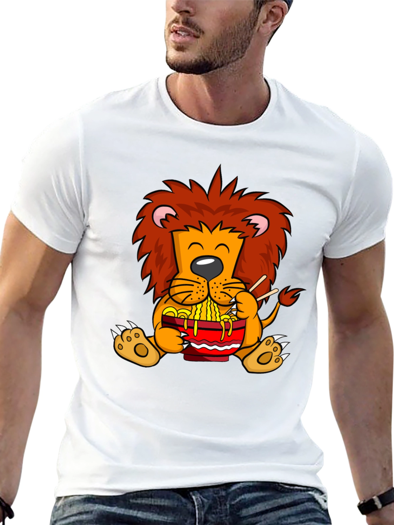 Black Lion Ramen T-Shirt - Cartoon Style view 13