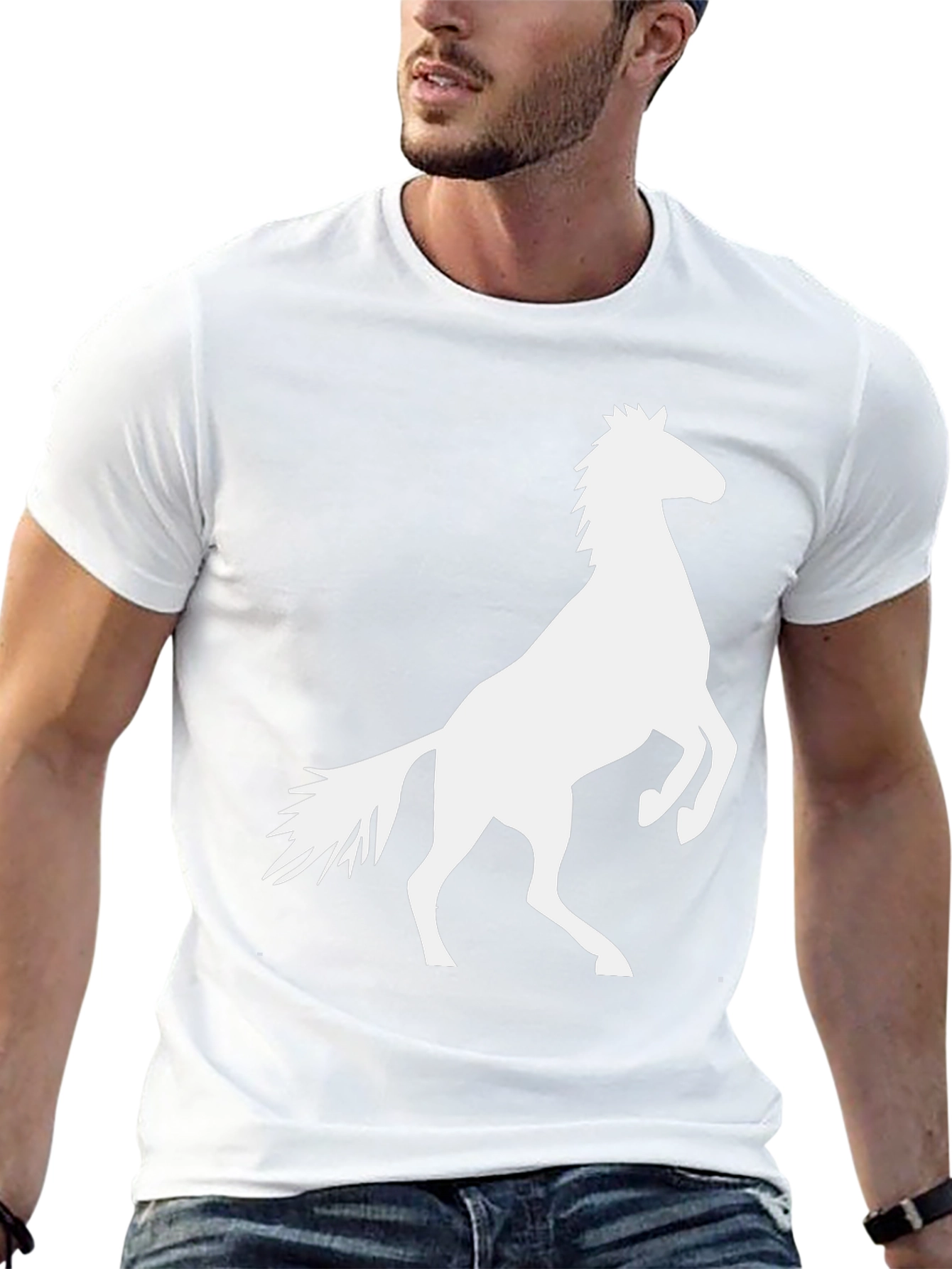 Black Black Tee with Horse Graphic view 13