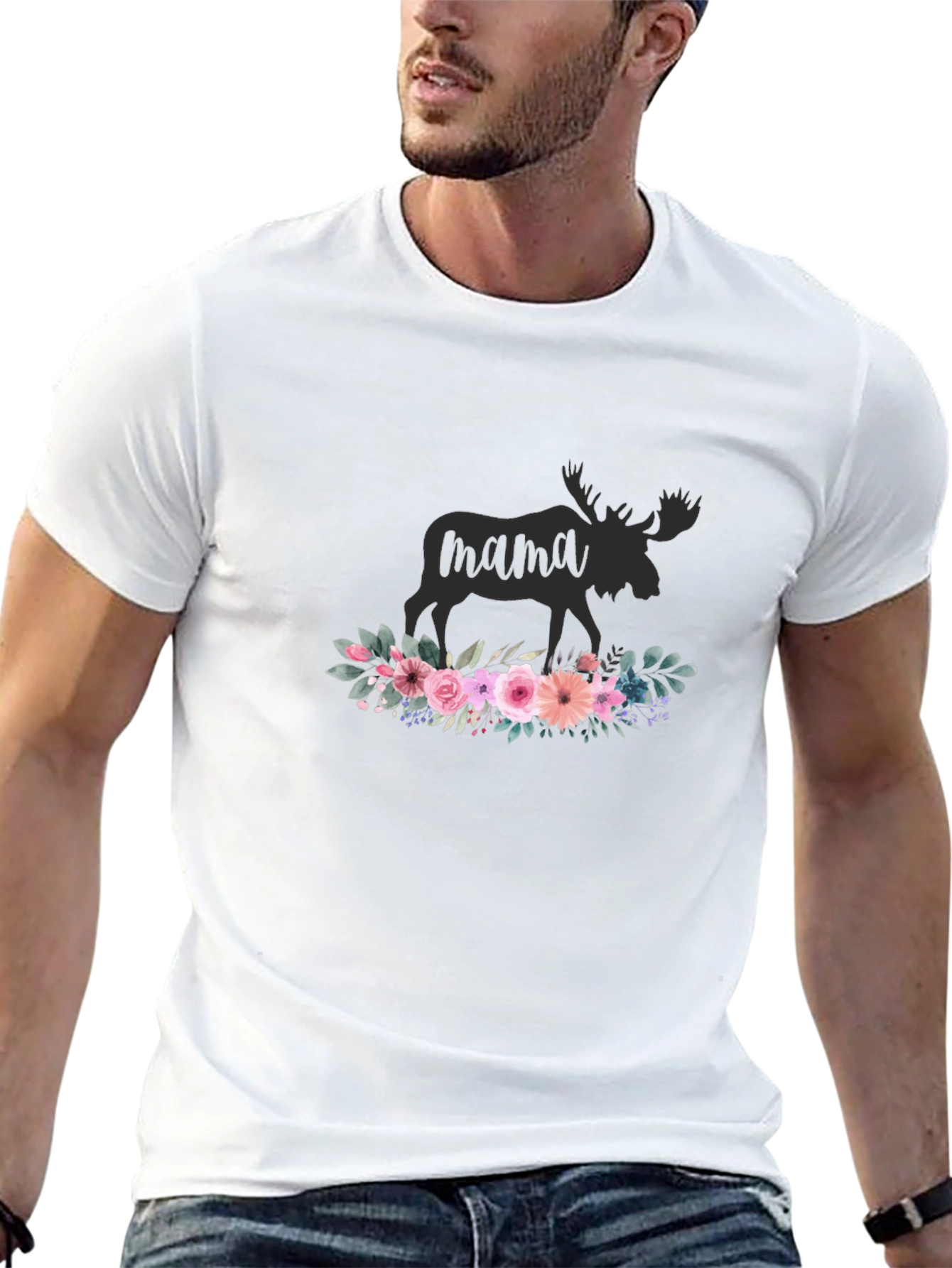 Mama Moose Floral T-Shirt - Stylish Animal Lover Tee - 13
