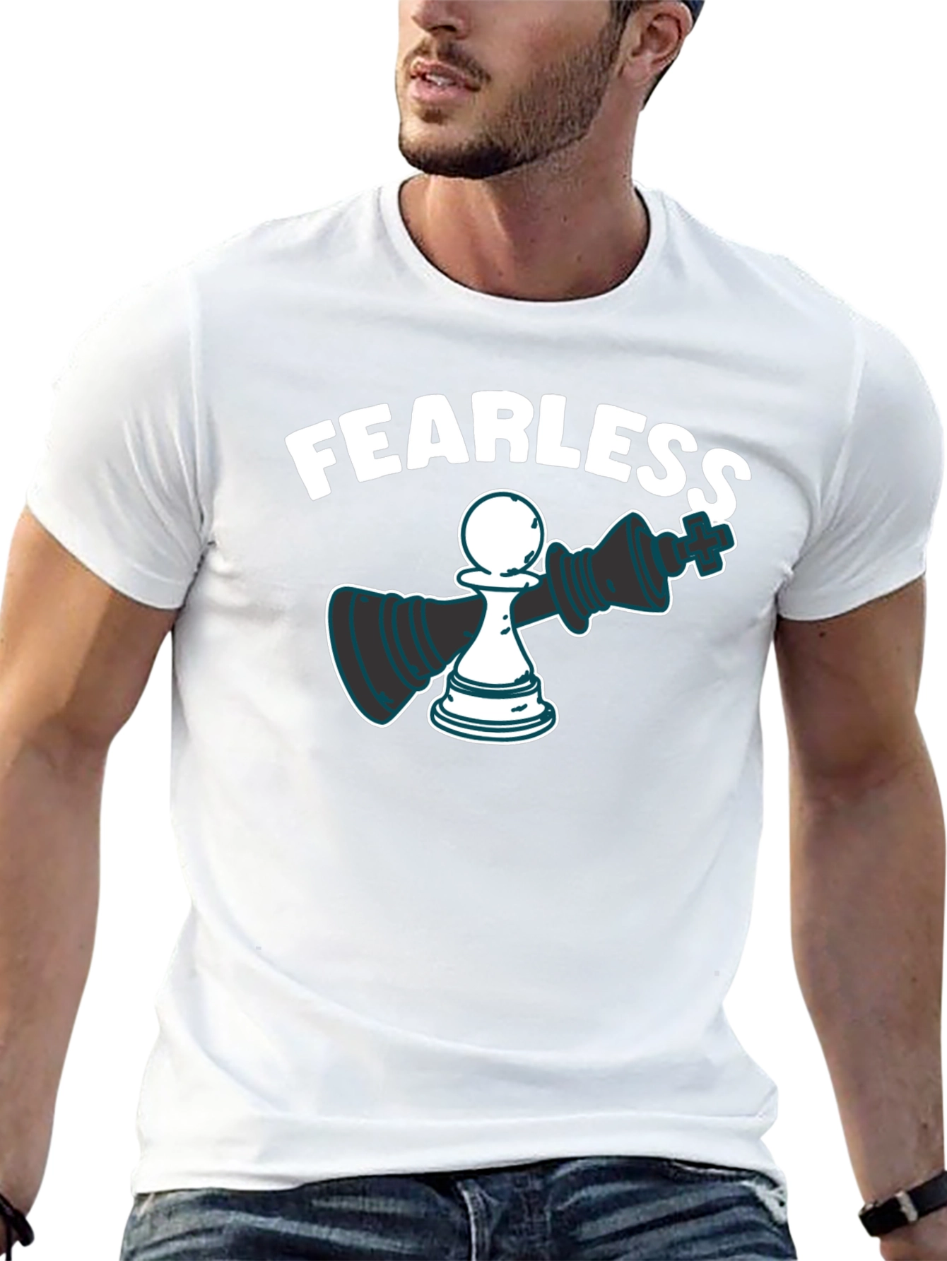 Black Fearless Chess Graphic Tee view 13