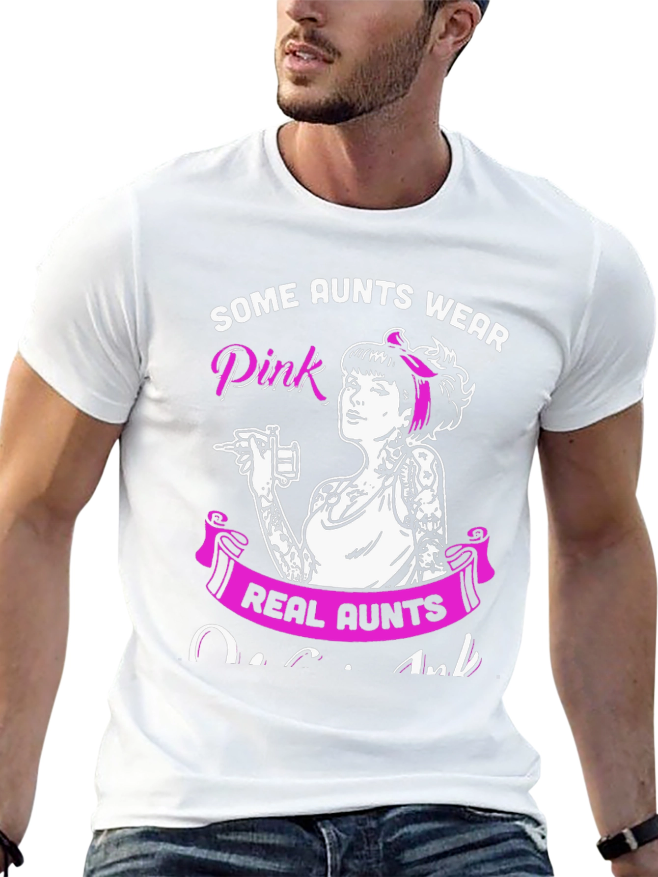 Some Aunts Wear Pink - Tattoo Artist Aunt T-Shirt - 13