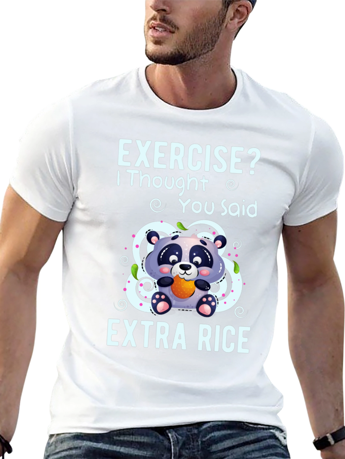 Black Exercise? Extra Rice Panda Graphic Tee view 13